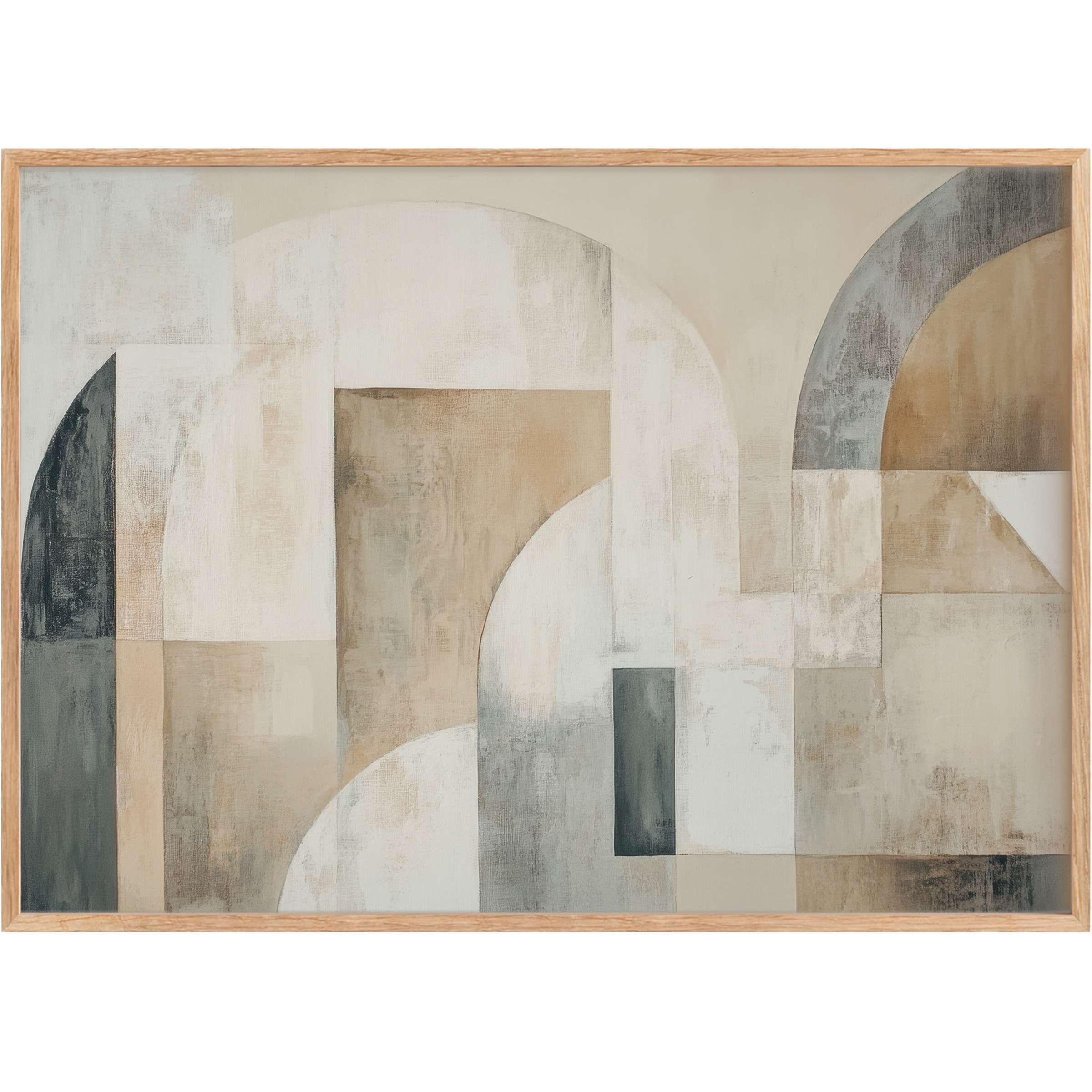 Serene abstract printable wall art in muted beige, ivory, and gray tones creates a calming, sophisticated atmosphere