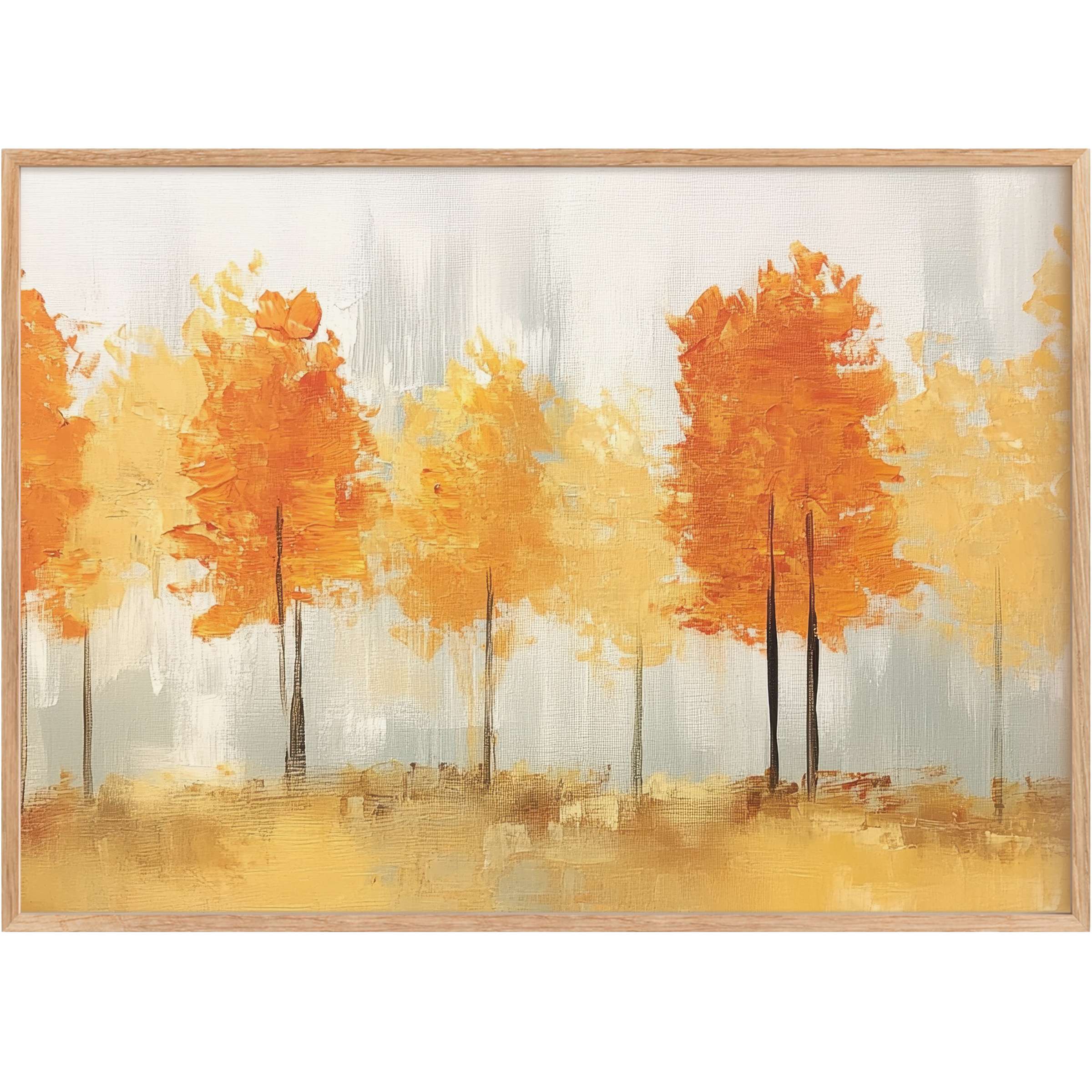 Vibrant fall printable wall art featuring warm amber and golden hues, creating a radiant and inviting autumnal ambiance