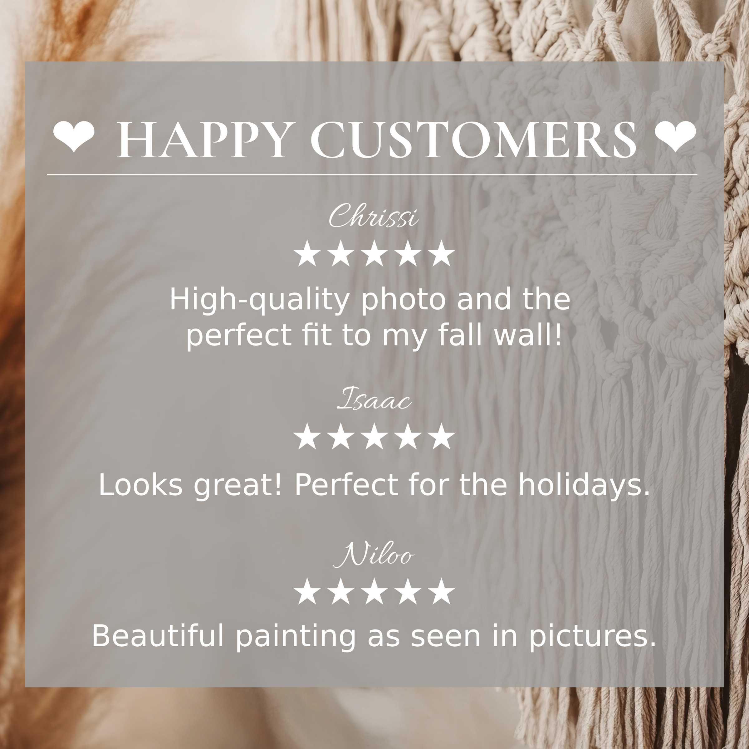 Boho art for Frame TV with abstract warm tones, happy customer reviews build trust in the product’s refined aesthetic