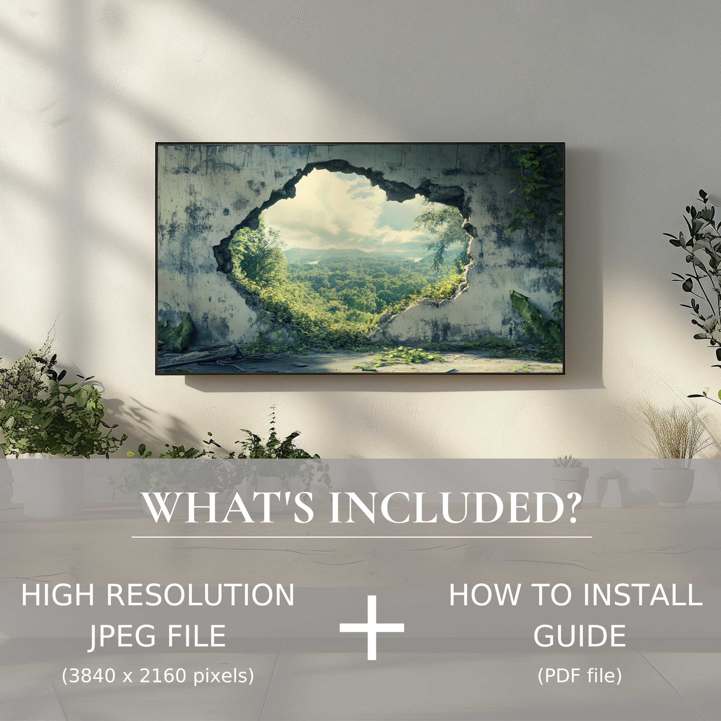 Elegant living room showcasing street art digital TV art download; easy digital use enhances your stylish space