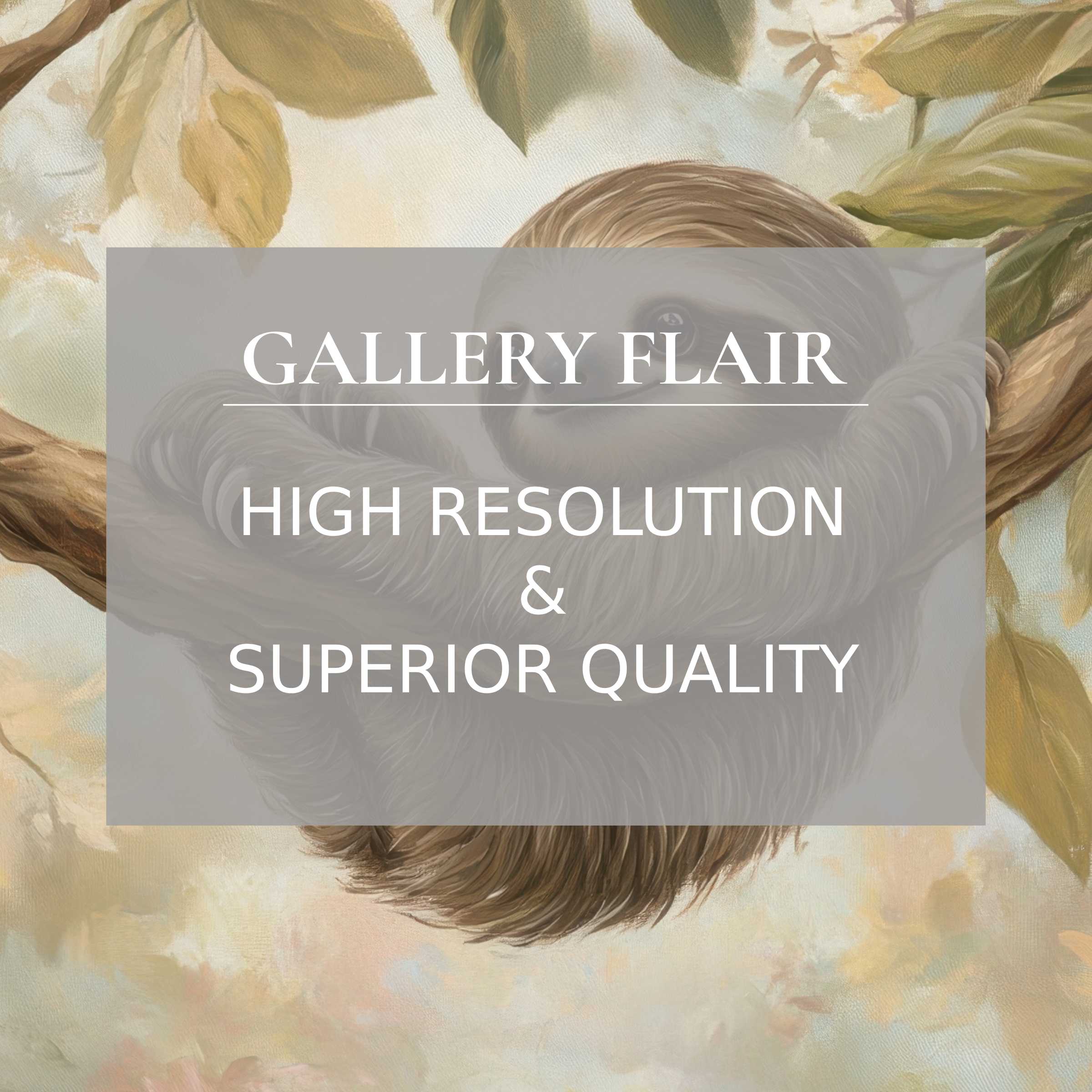 Calming nursery printable art featuring a tender sloth amid delicate foliage, elevating modern baby room decor with refined detail