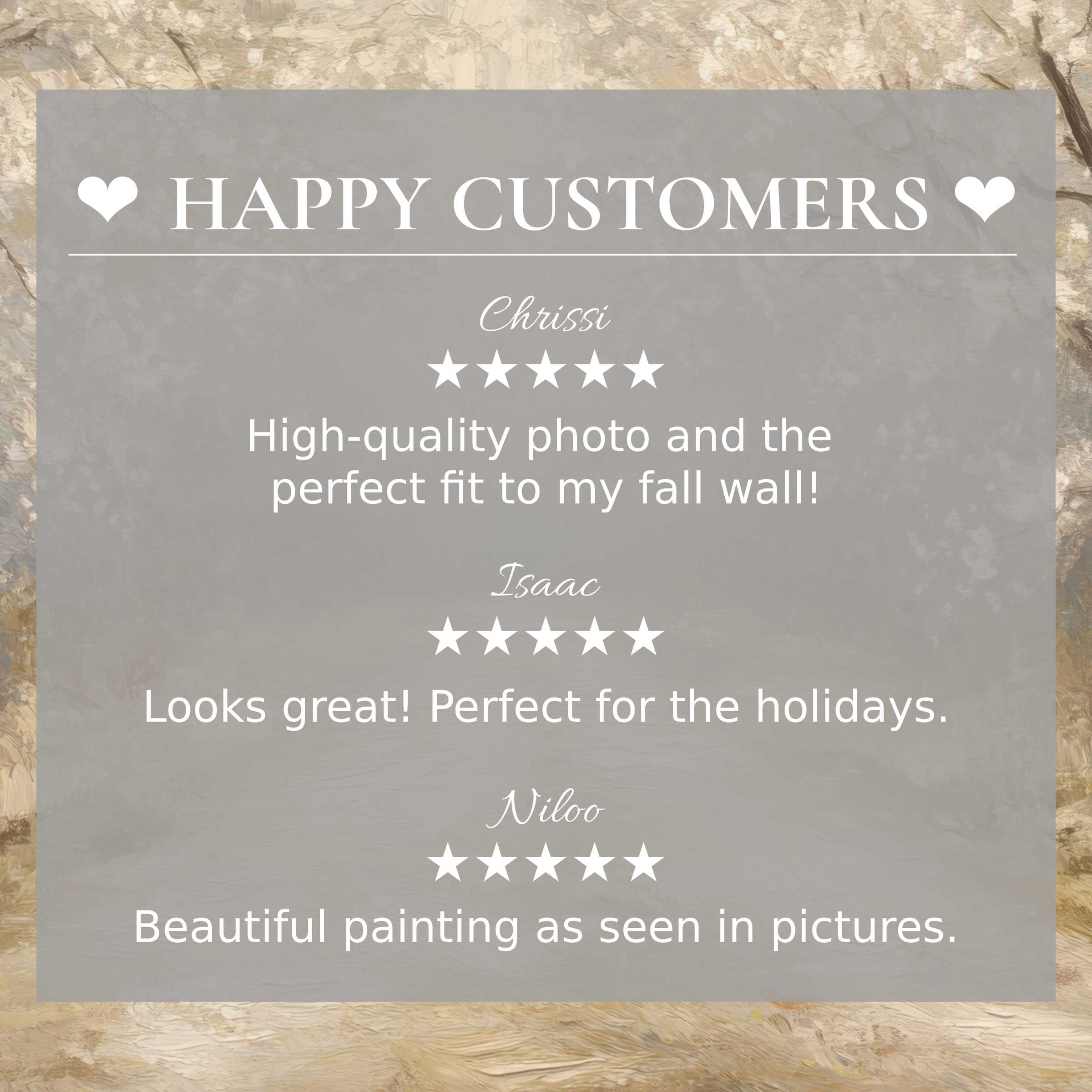 Elegant spring art for Frame TV with soft earthy tones, showcasing happy customer reviews that build trusted style appeal