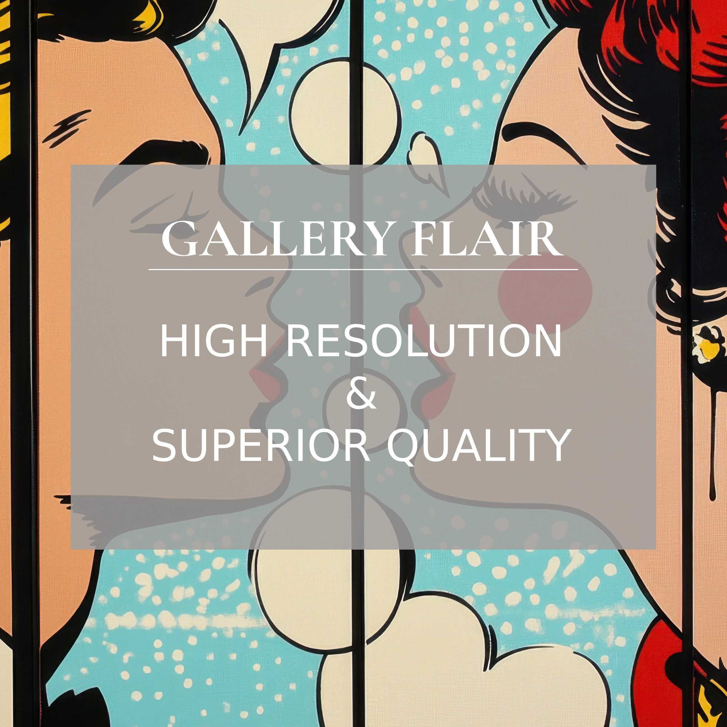 Vibrant pop art printable art capturing bold romance with crisp, detailed lines, enriching modern interiors with dynamic, stylish flair