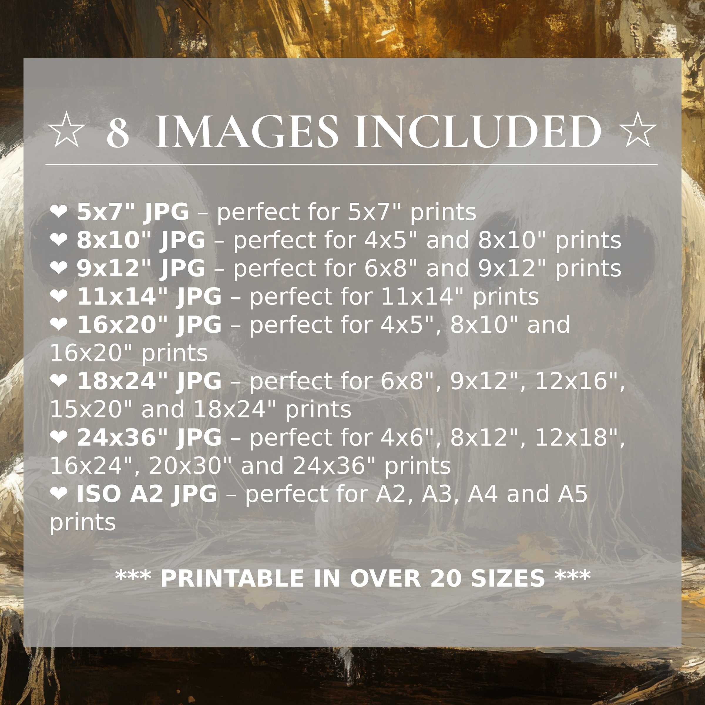 Luxurious Halloween digital print radiates warm amber and deep ivory tones, elevating modern interiors with eight high-quality sizes included