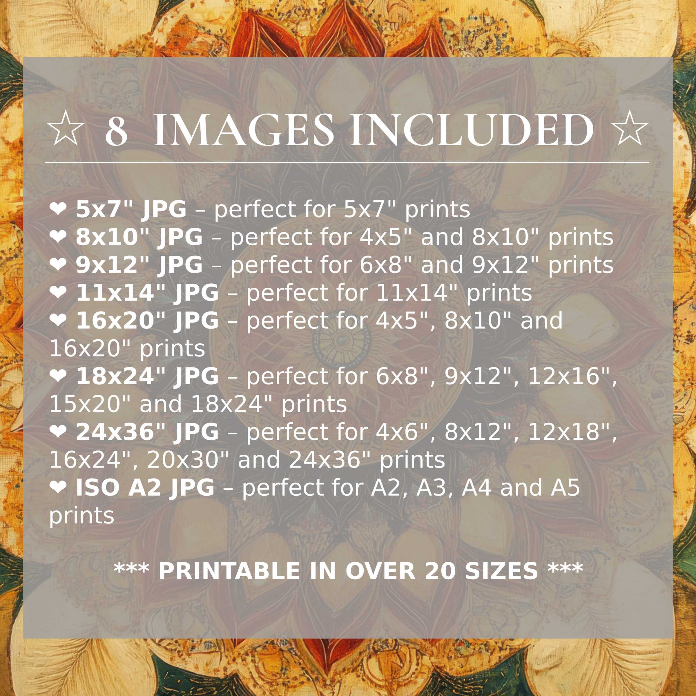 Boho digital print radiates warm amber and deep terracotta hues, offering calming versatility in 8 high-quality sizes to elevate modern interiors