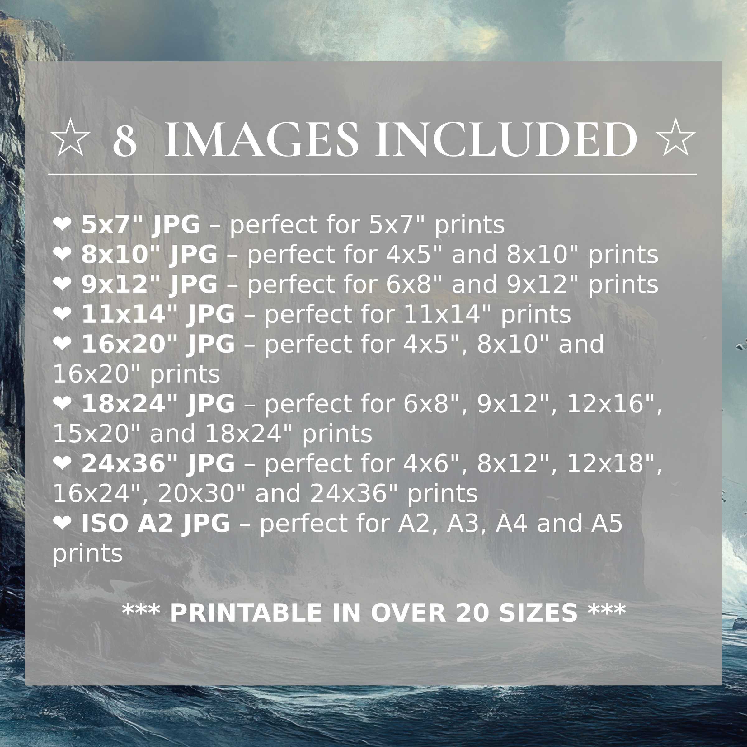 Vintage digital print exuding calming blues and muted earth tones, delivered in 8 high-quality sizes to elevate modern interiors with timeless style and flexible elegance