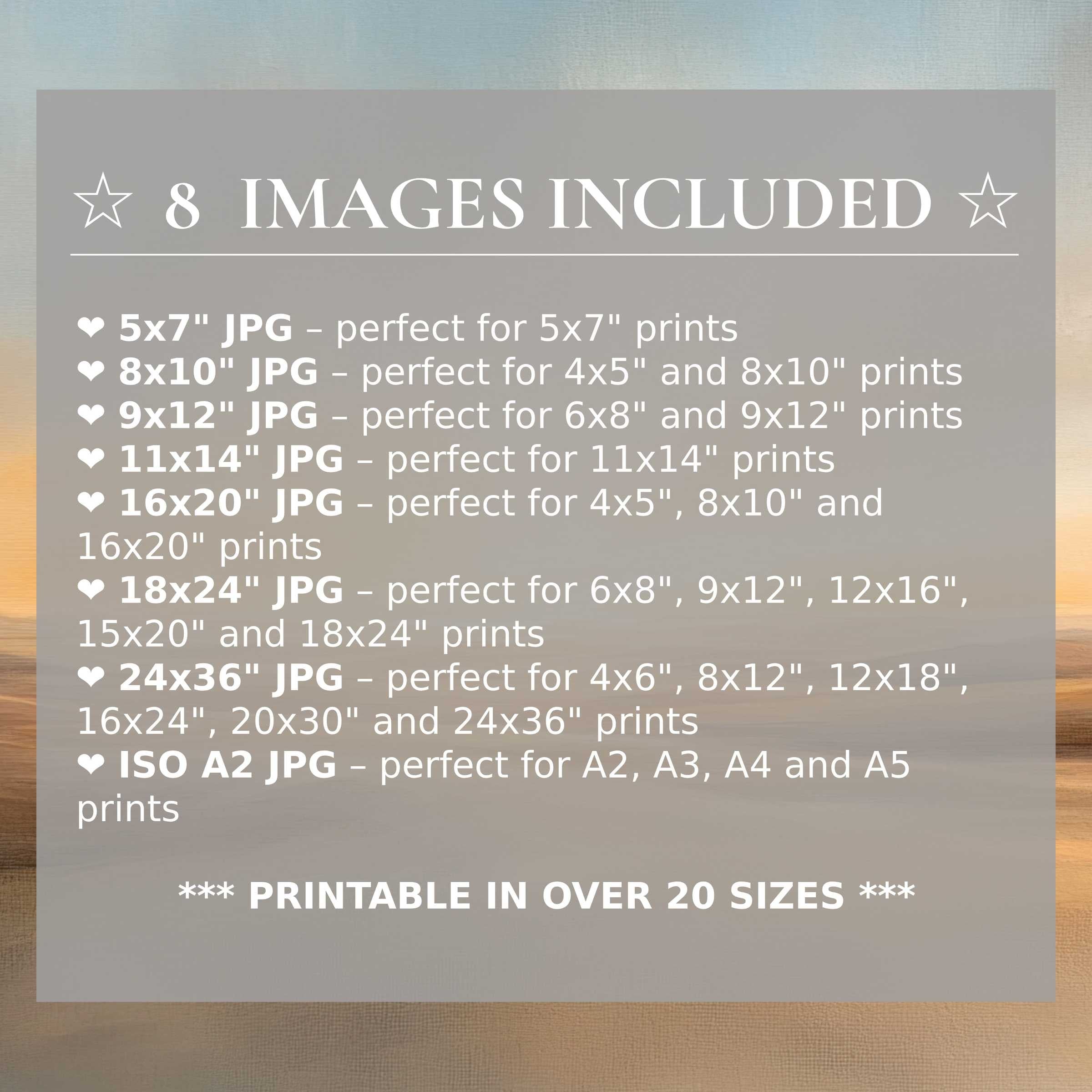 Radiant landscape digital print in serene blue and warm earth tones, available in 8 high-quality sizes included Elevates modern interiors with versatile, stylish art