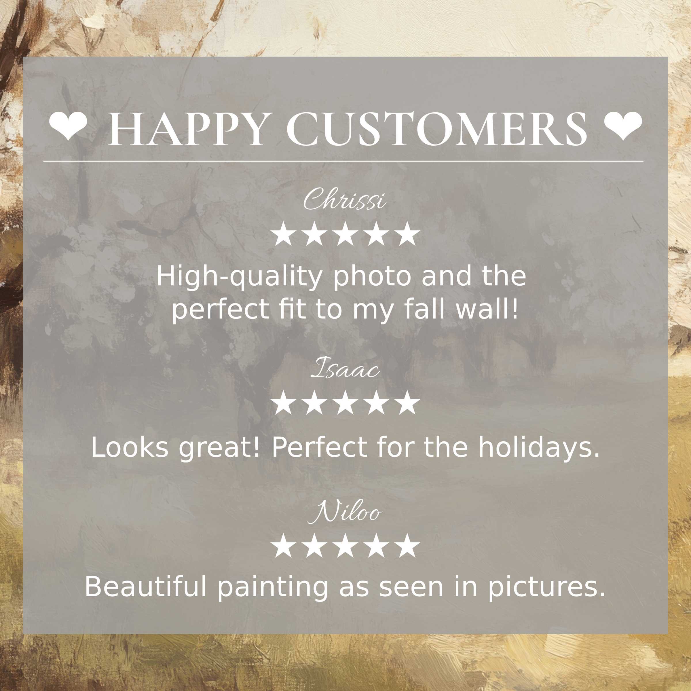 Trees art for Frame TV with abstract sunset tones and happy customer reviews builds trust and showcases refined style