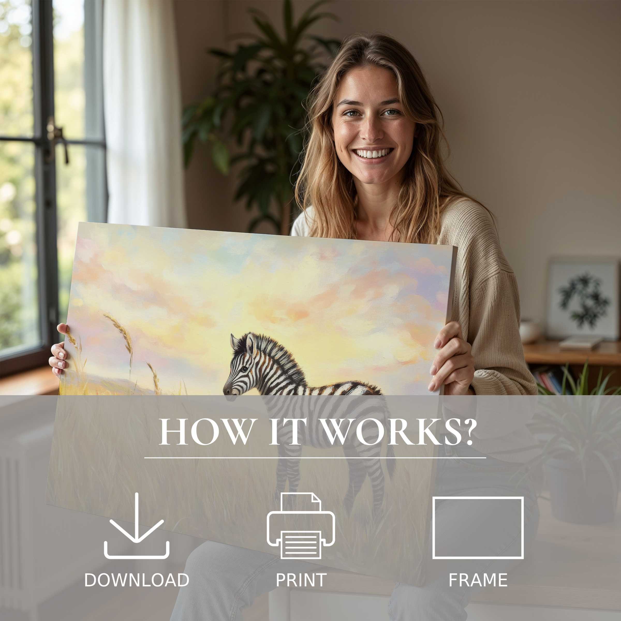 A serene moment of joy with a nursery digital art print, where effortless elegance meets heartfelt connection in modern home decor