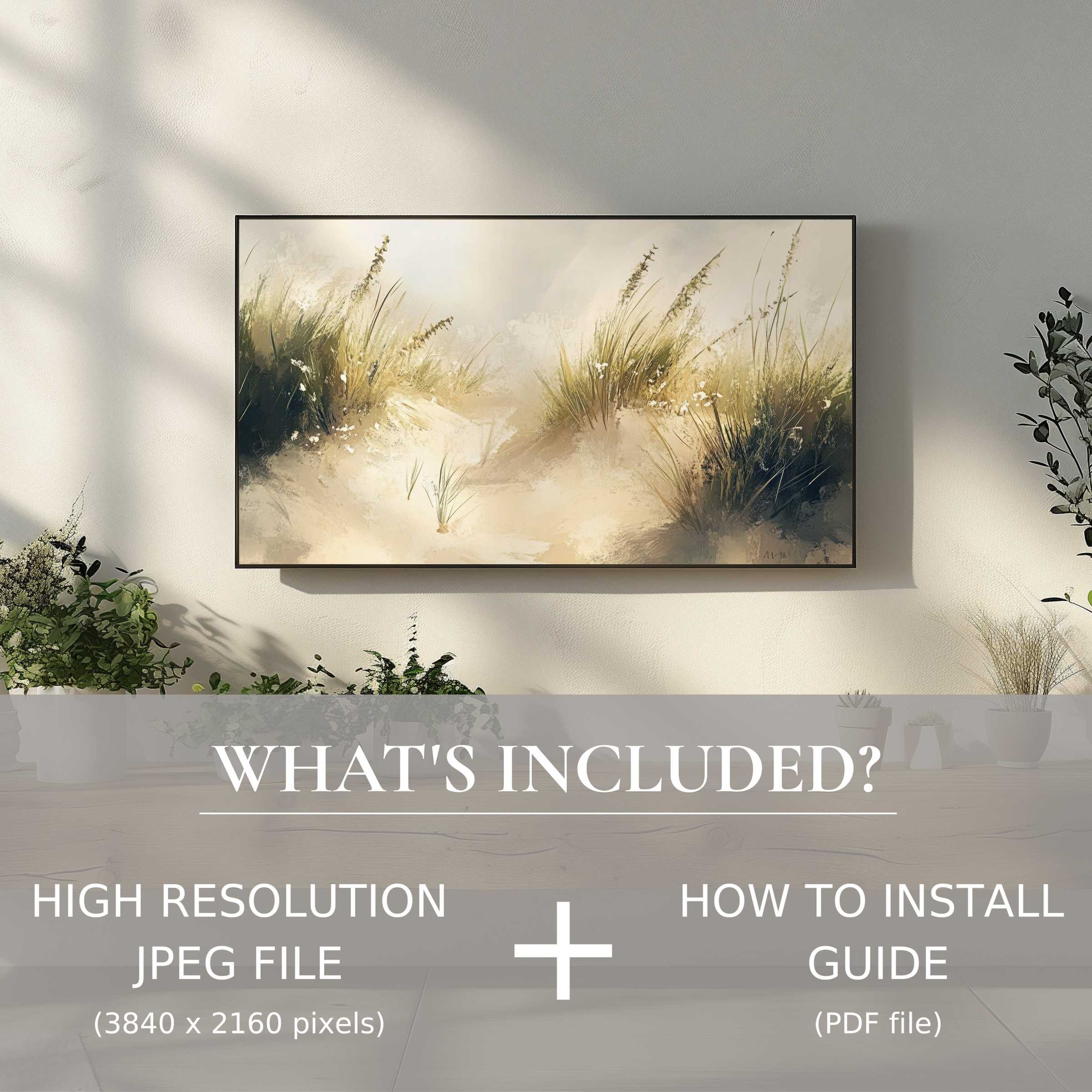 Elegant summer digital TV art download enhances serene living spaces with easy digital use and high-res charm