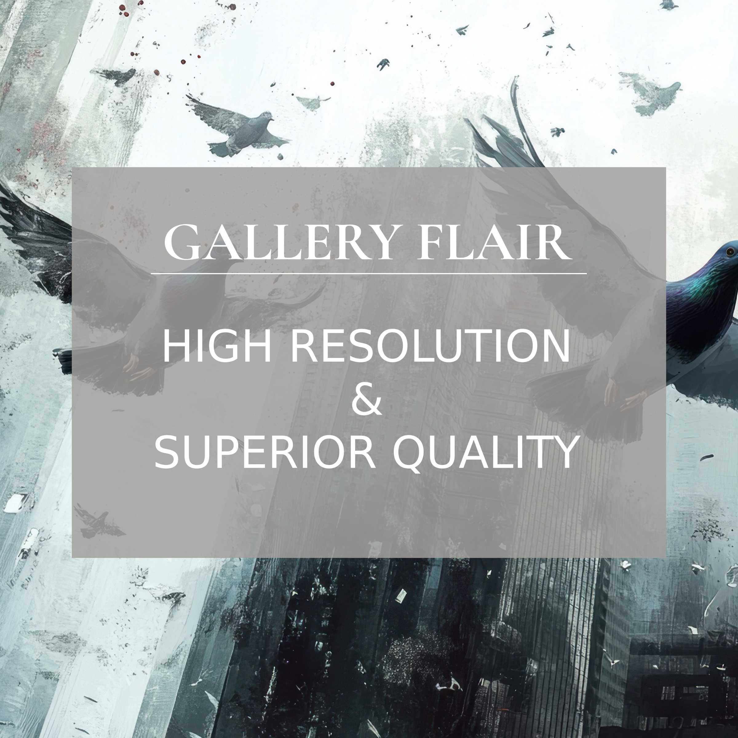 Elevate your modern interior with this street art printable art featuring bold, detailed pigeons in a radiant urban skyline, crafted for discerning decor enthusiasts