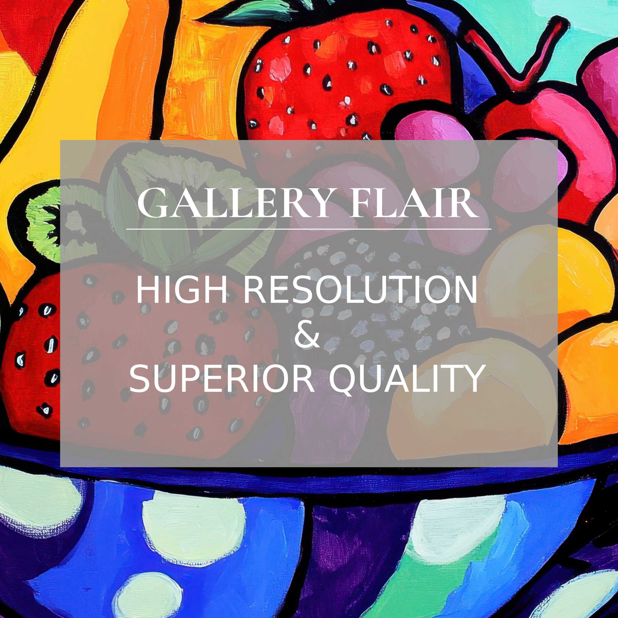 Vibrant pop art printable art featuring bold fruit motifs and rich textures, elevating modern interiors with radiant, premium quality flair