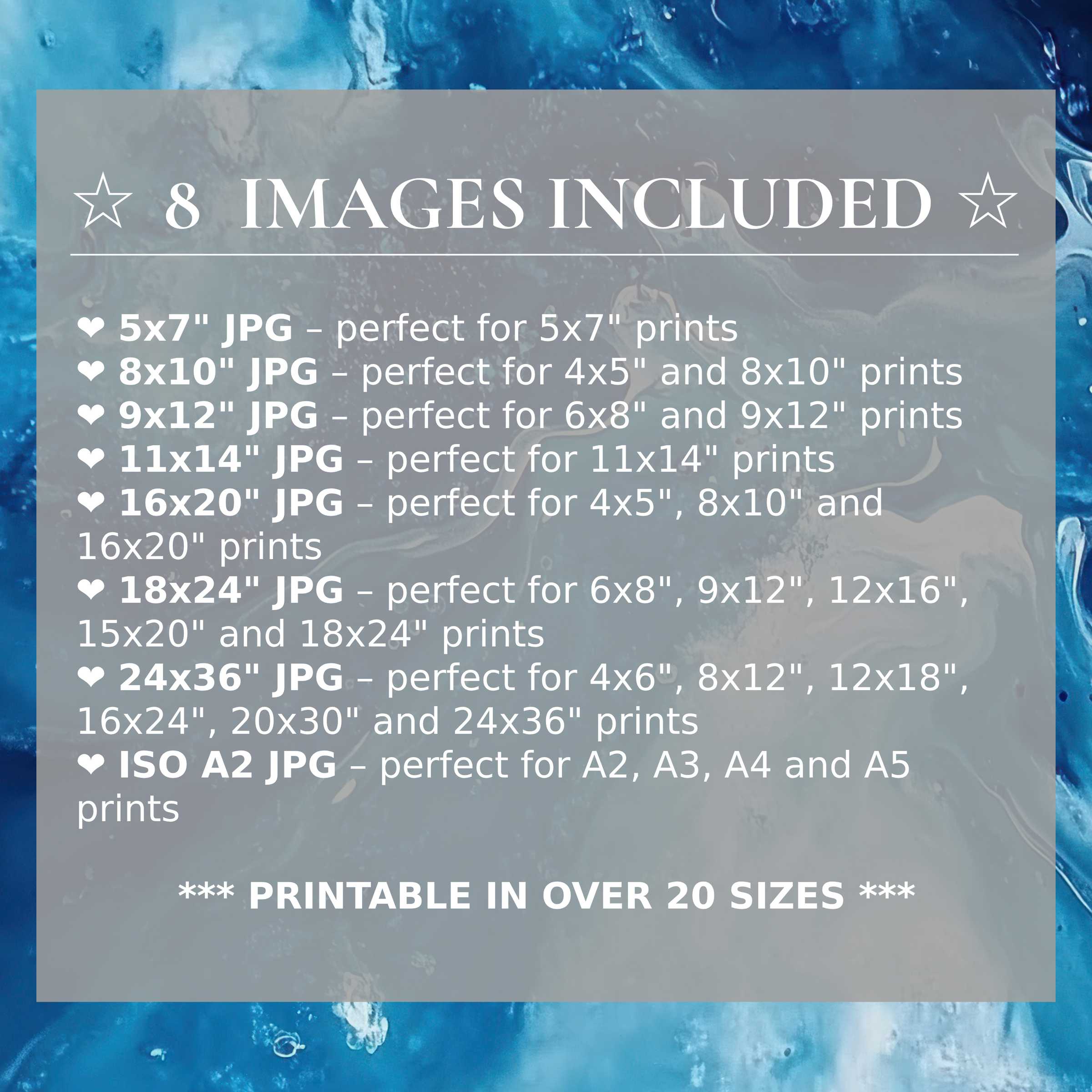 Radiant blue and white hues evoke serene depth in this abstract digital print, delivered in 8 premium sizes to elevate modern interiors