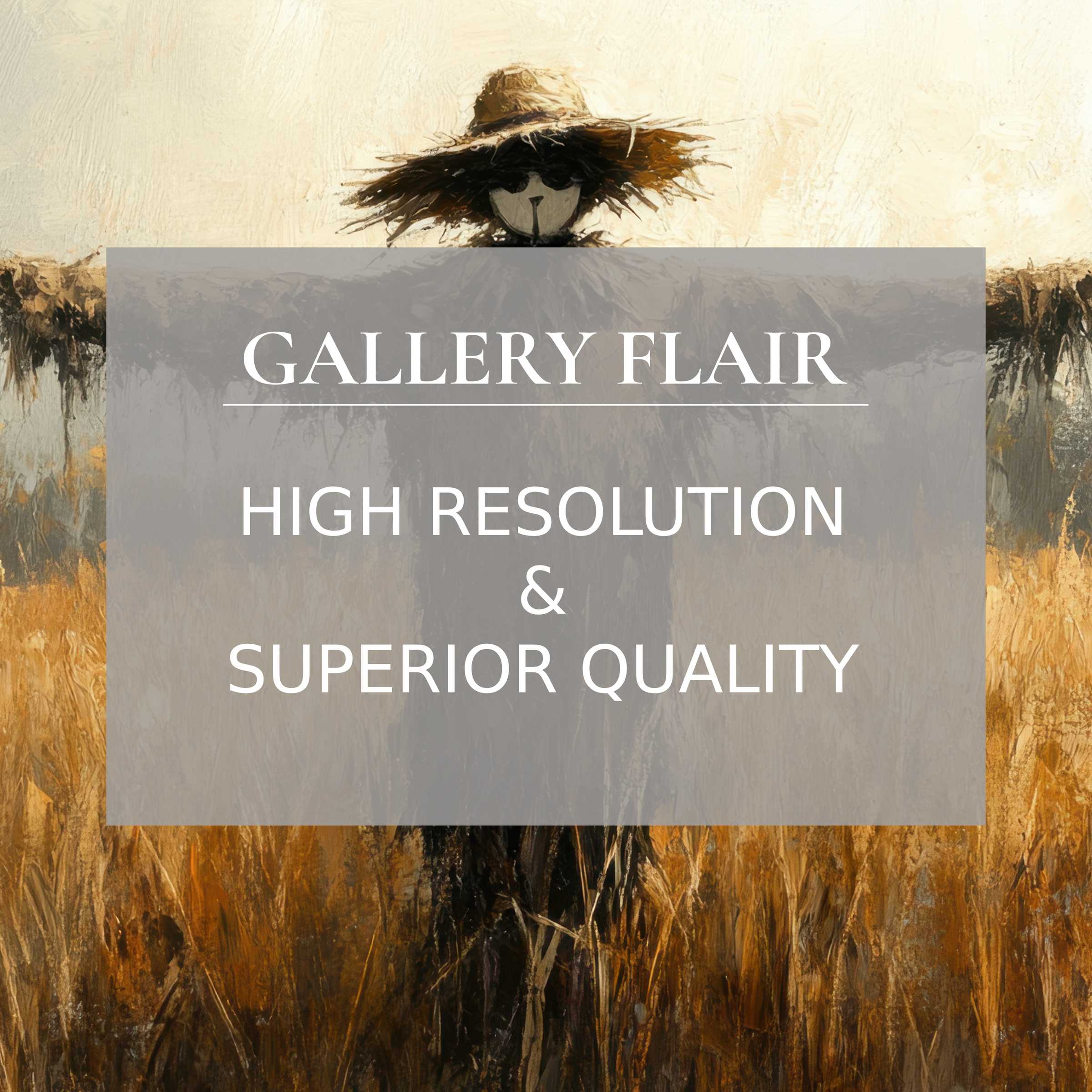 Fall printable art of a rustic scarecrow in golden fields, evoking a warm, calming mood with exquisite, textured detail
