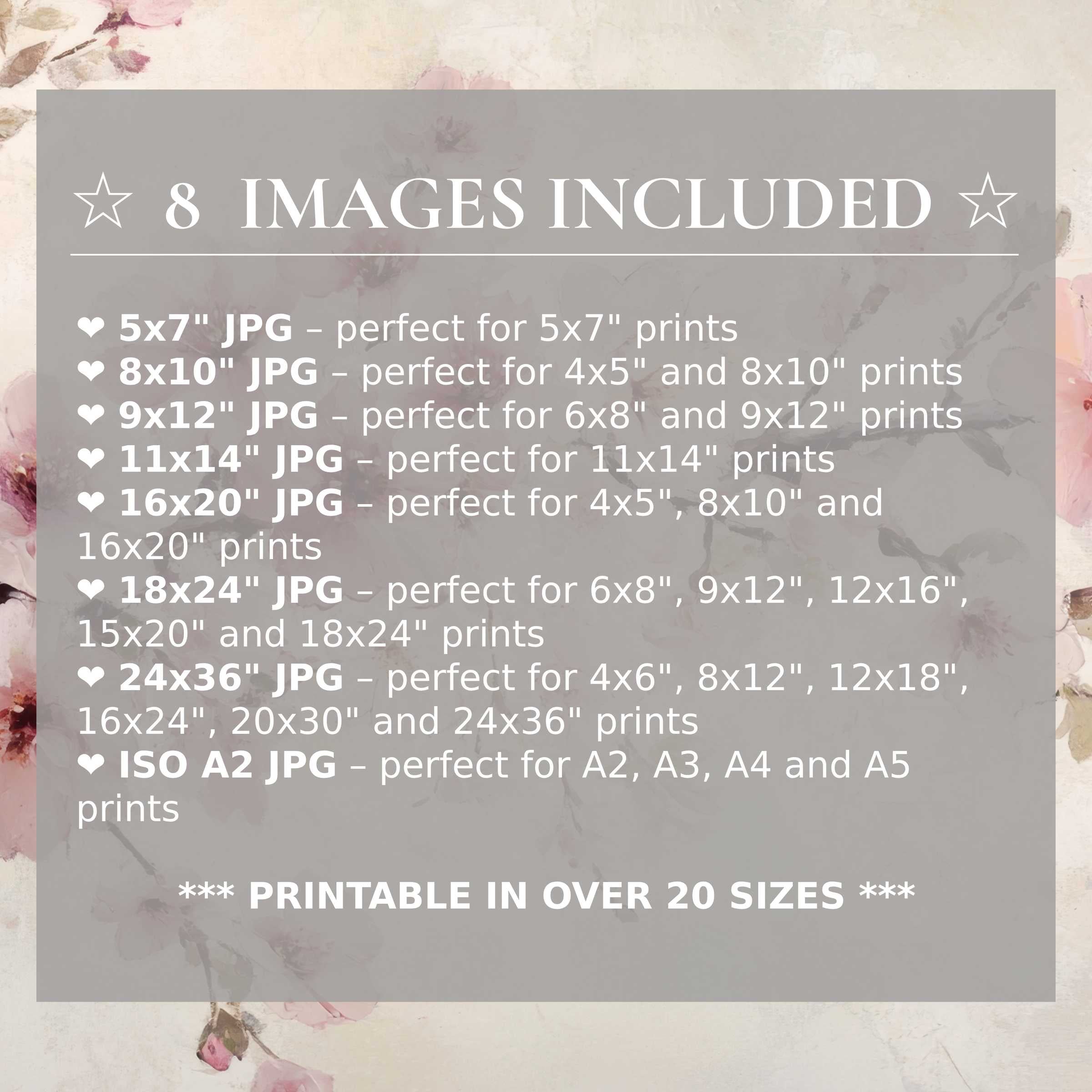 Radiant floral digital print in soft pinks and warm neutrals, delivered in 8 high-quality sizes to elevate modern interiors with timeless elegance and versatile style