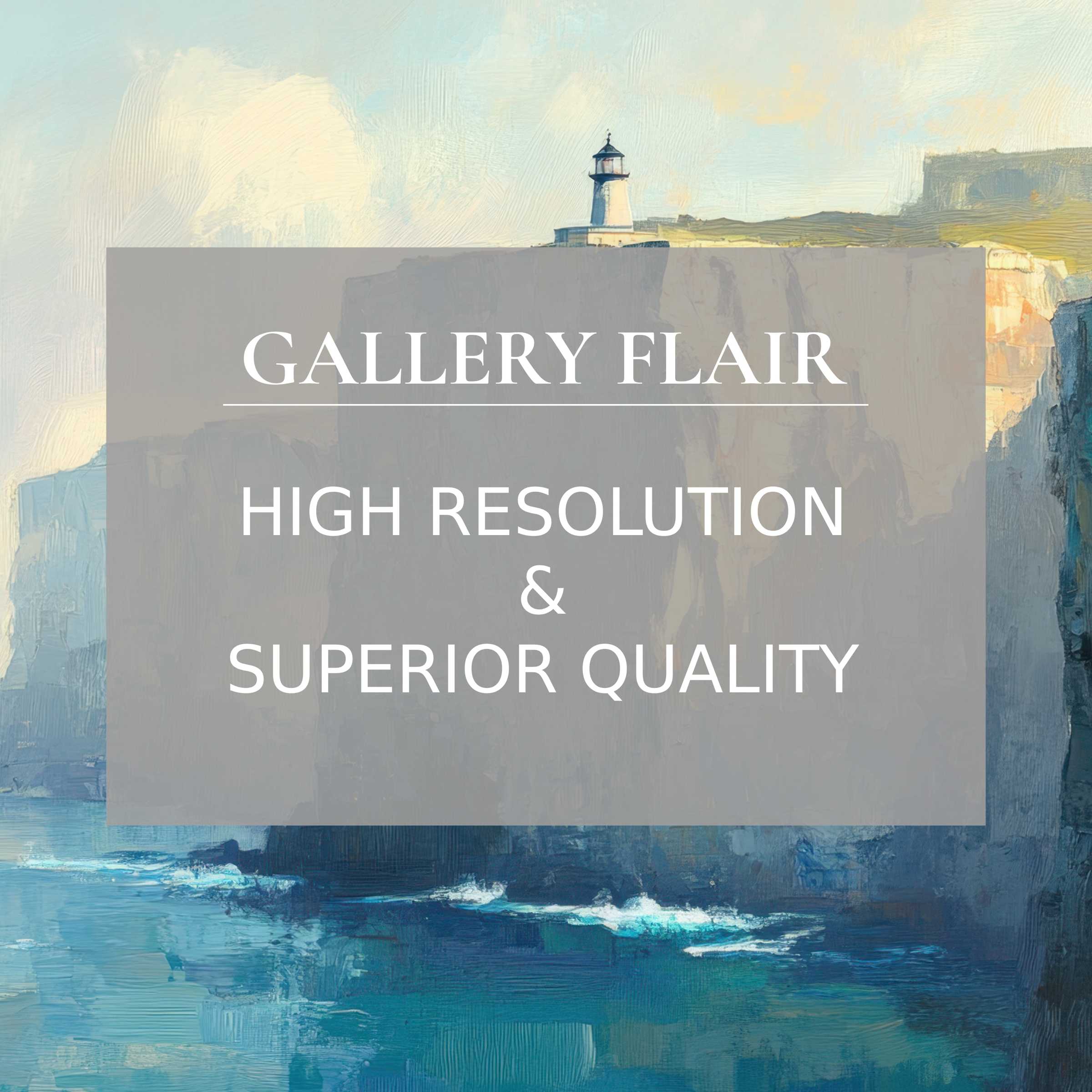 Elegant vintage Frame TV picture showcasing a high-resolution, painterly coastal lighthouse scene with refined visual clarity