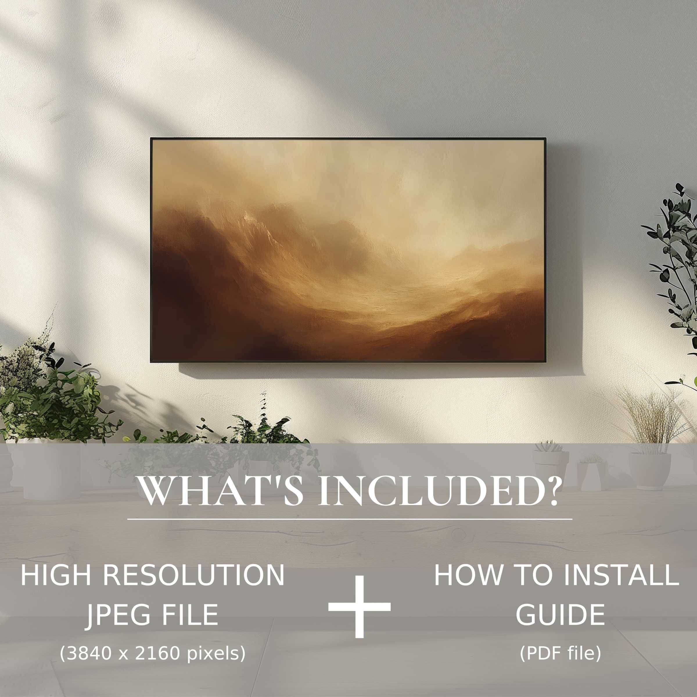 Elegant landscape digital TV art download enhances living spaces with easy digital use and sophisticated ambiance