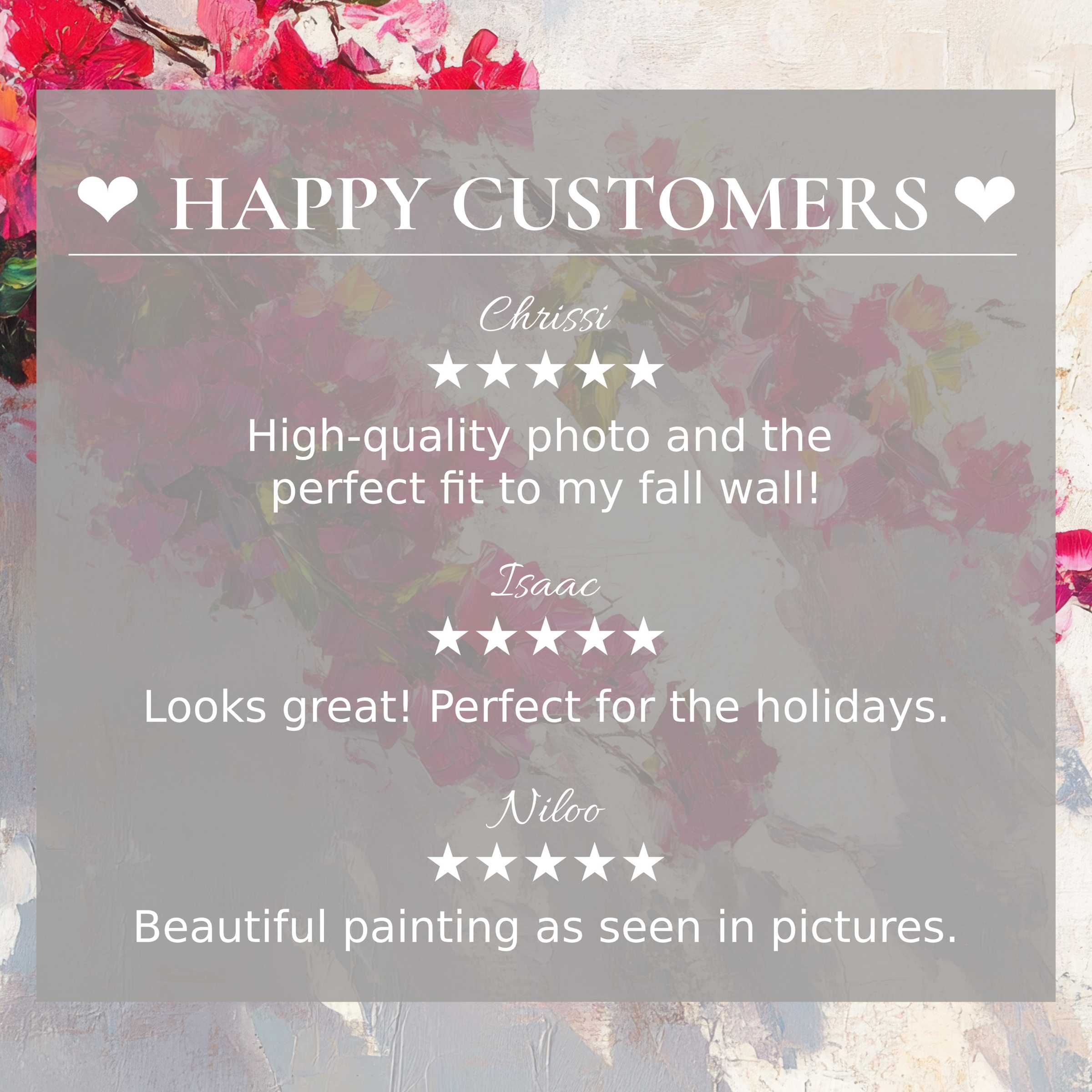 Elegant botanical art for Frame TV with abstract floral hues; happy customer reviews build trust and style appeal