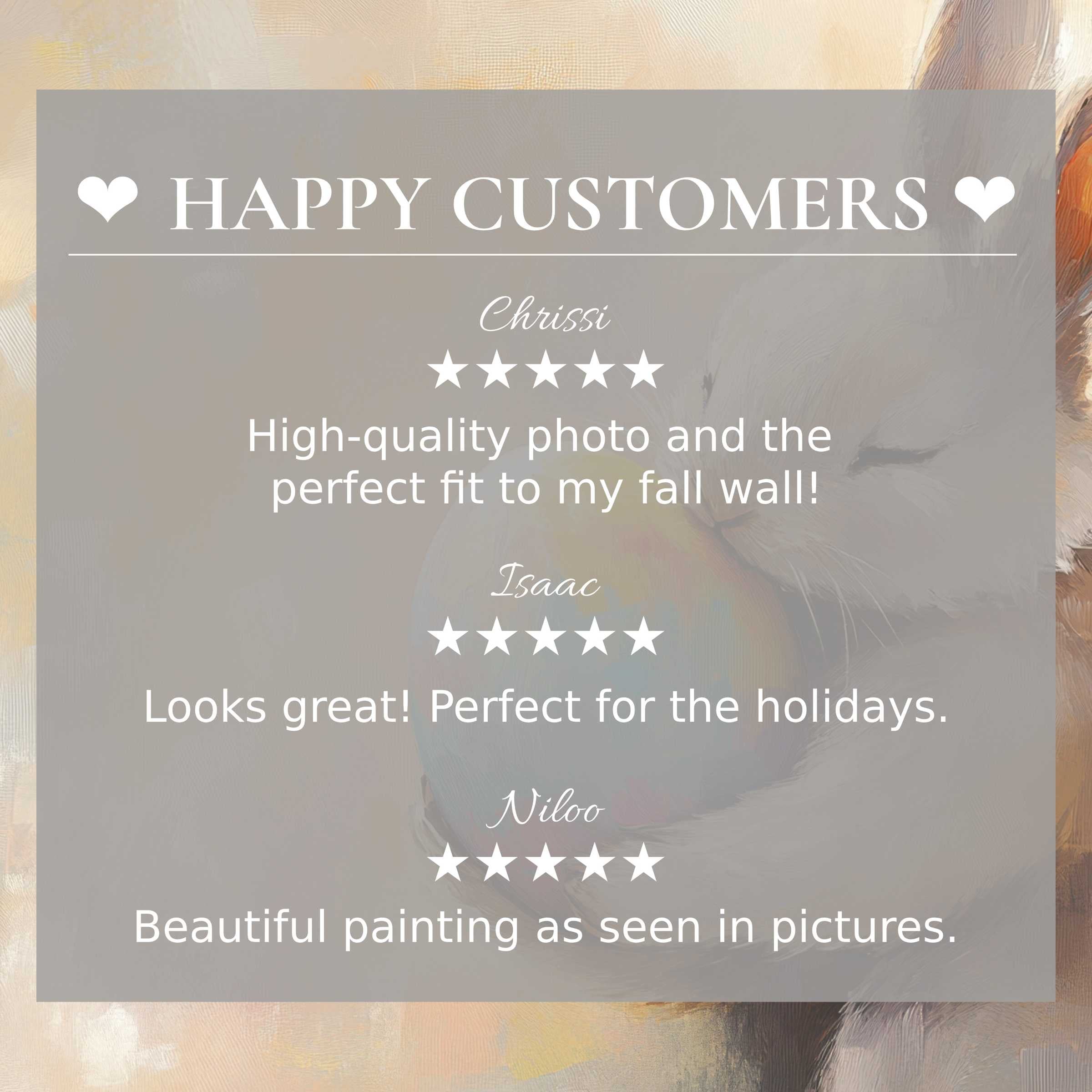 Easter art for Frame TV with abstract pastel hues, showcasing happy customer reviews and an elegant, trust-building layout