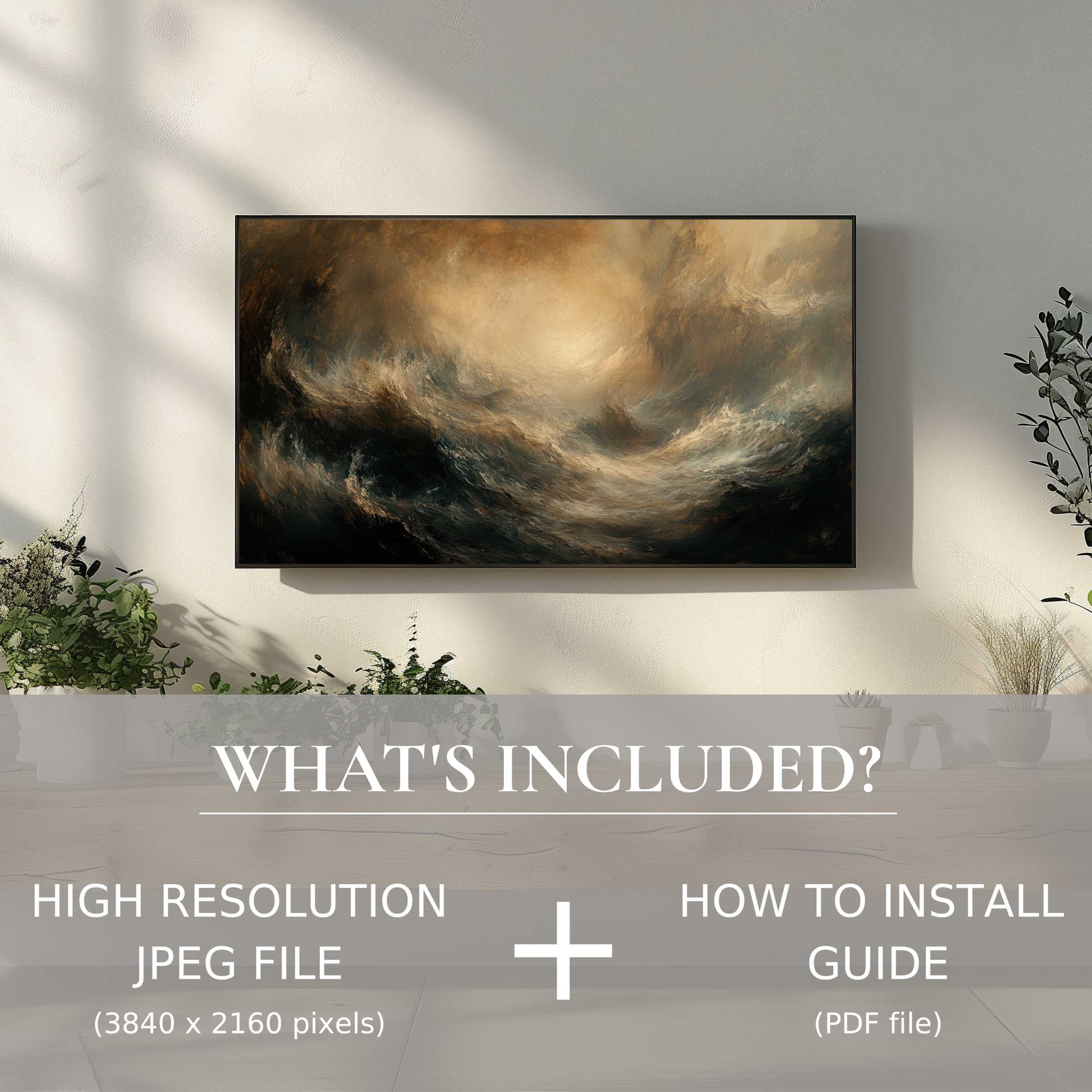 Sophisticated coastal digital TV art download enhances modern living spaces with effortless high-res digital elegance