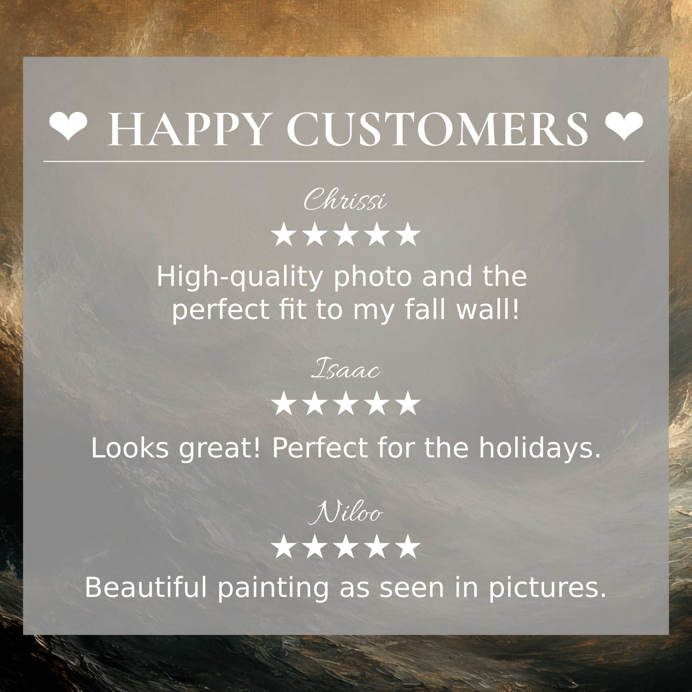Coastal art for Frame TV with abstract sunset hues, featuring happy customer reviews that inspire trust and elegance