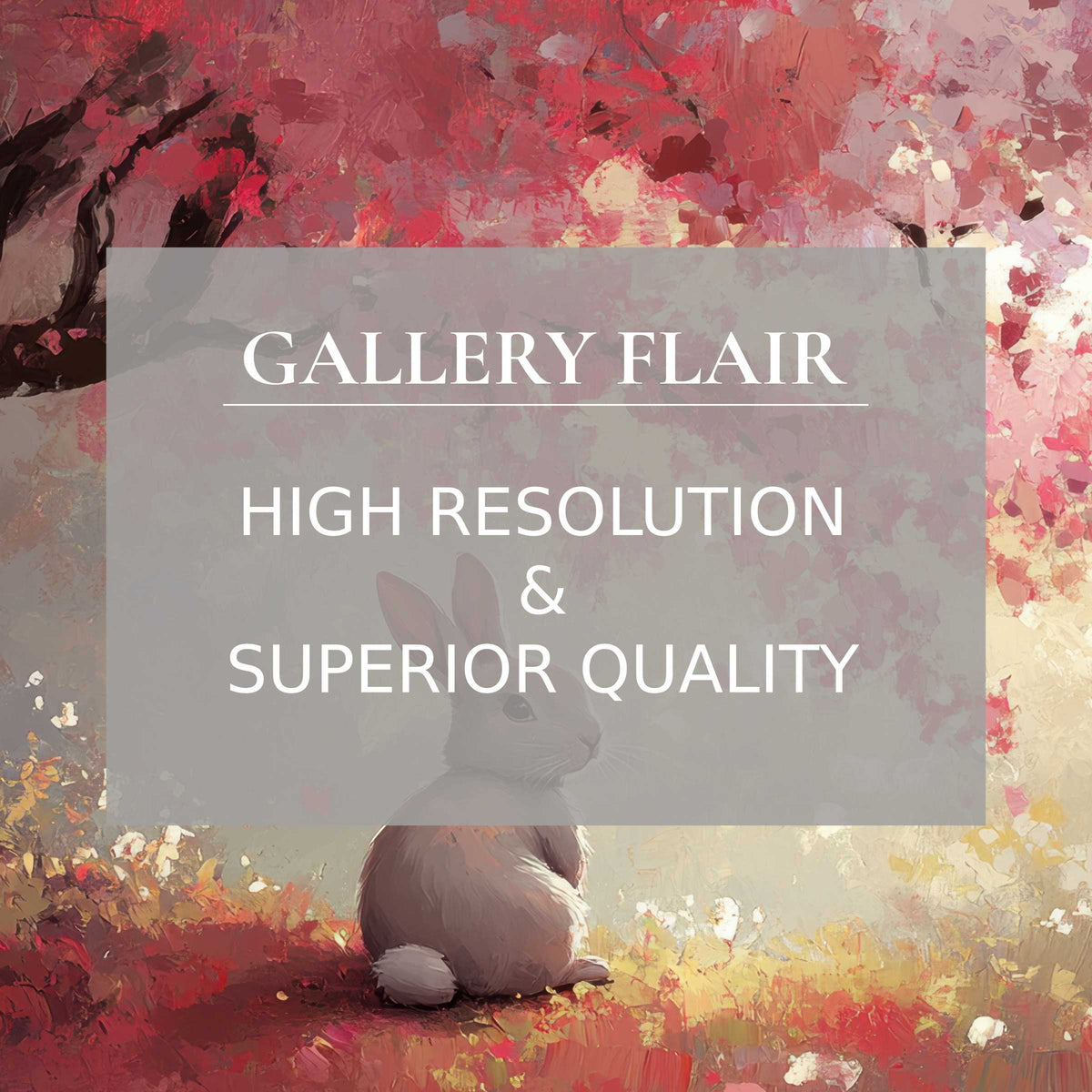 Easter printable art featuring a serene bunny in rich, painterly pinks and reds, enhancing modern interiors with refined, high-resolution detail