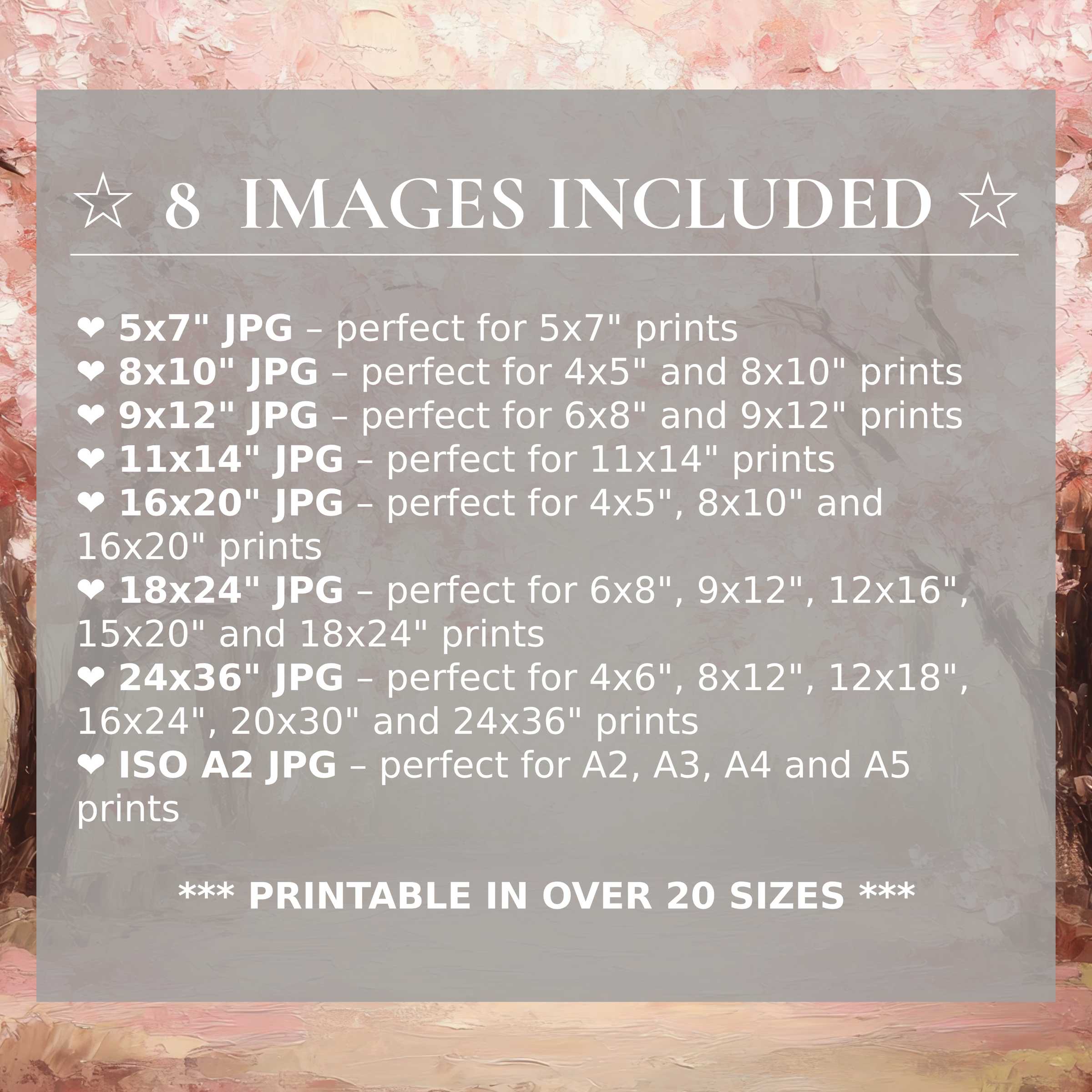 Radiant spring digital print in soft pinks and warm neutrals, elevating modern interiors with style and versatile 8-size download
