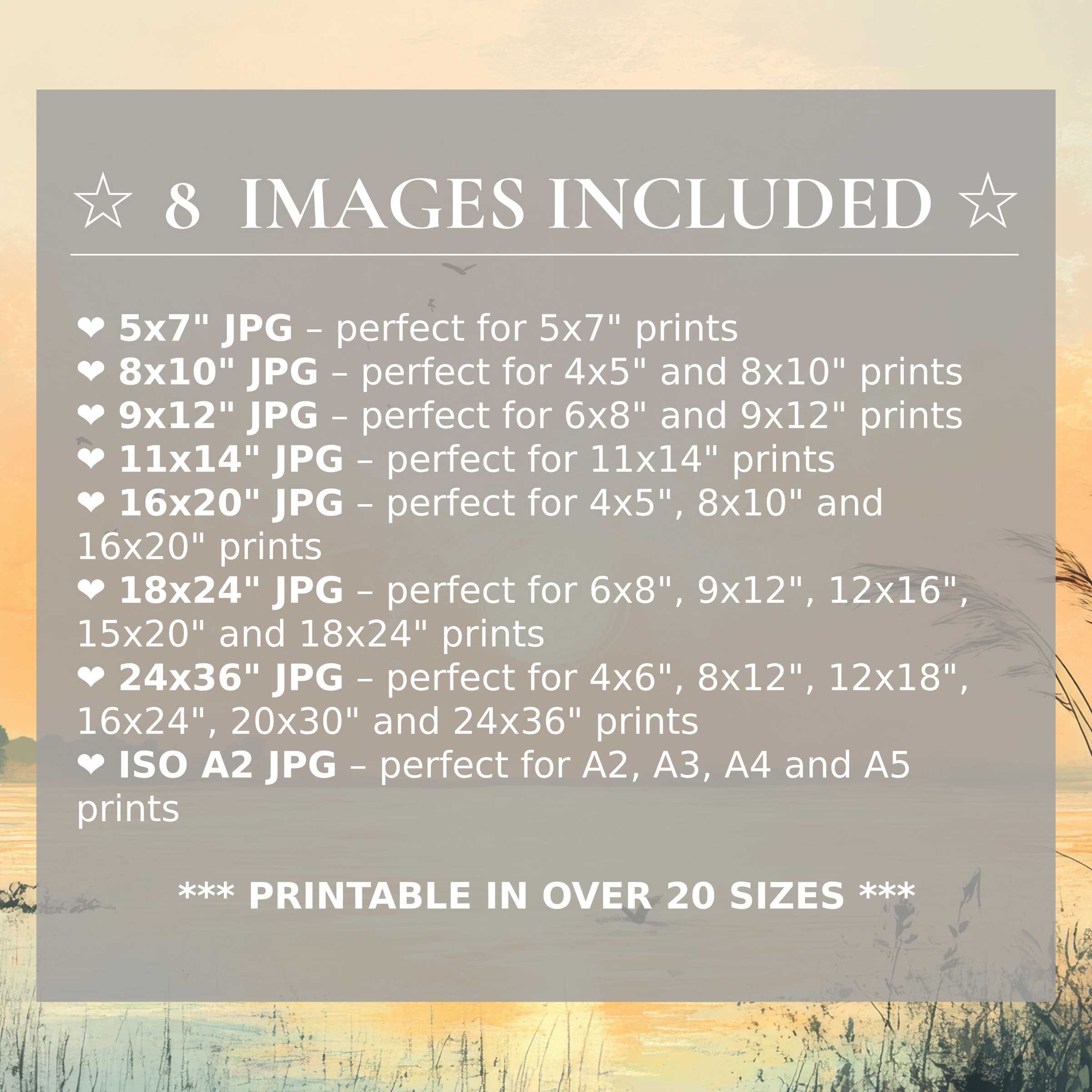 Coastal digital print radiates calming golden hues and soft blues, elevating modern interiors with style and flexible luxury in 8 included sizes
