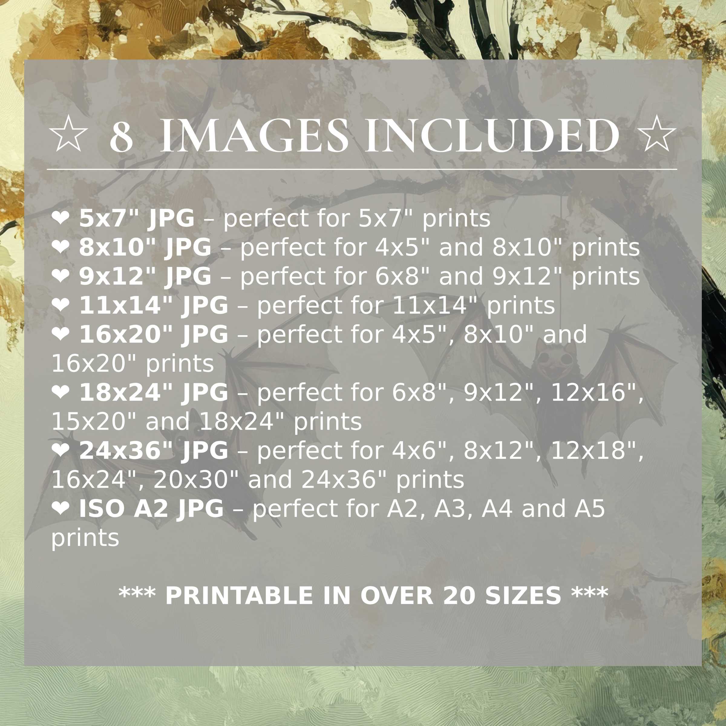 Radiant halloween digital print in warm amber and deep ebony tones, elevating modern interiors with style and includes 8 high-quality sizes