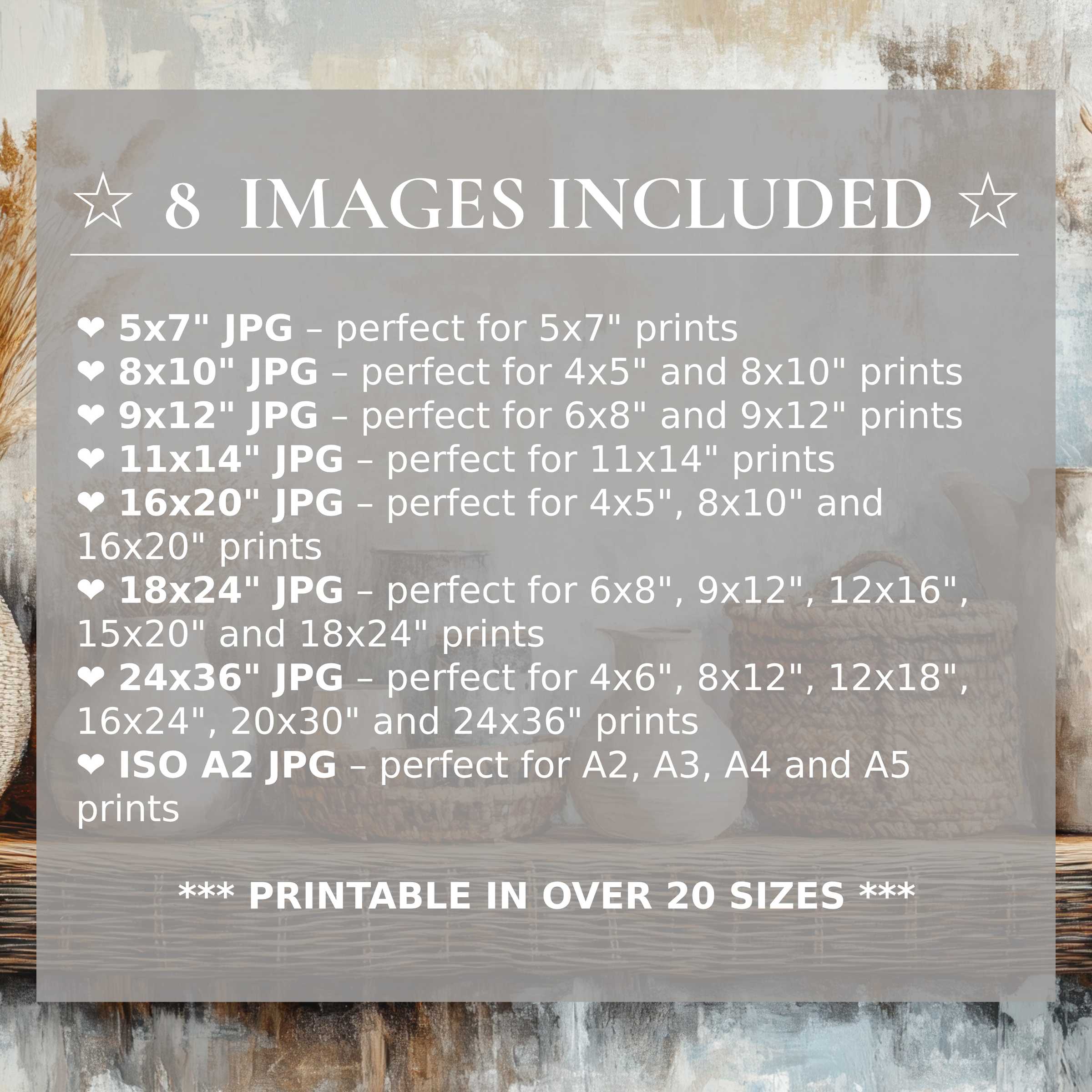 Boho digital print radiates warm earth tones and soft neutrals, adding calming elegance to modern interiors with 8 high-quality sizes included