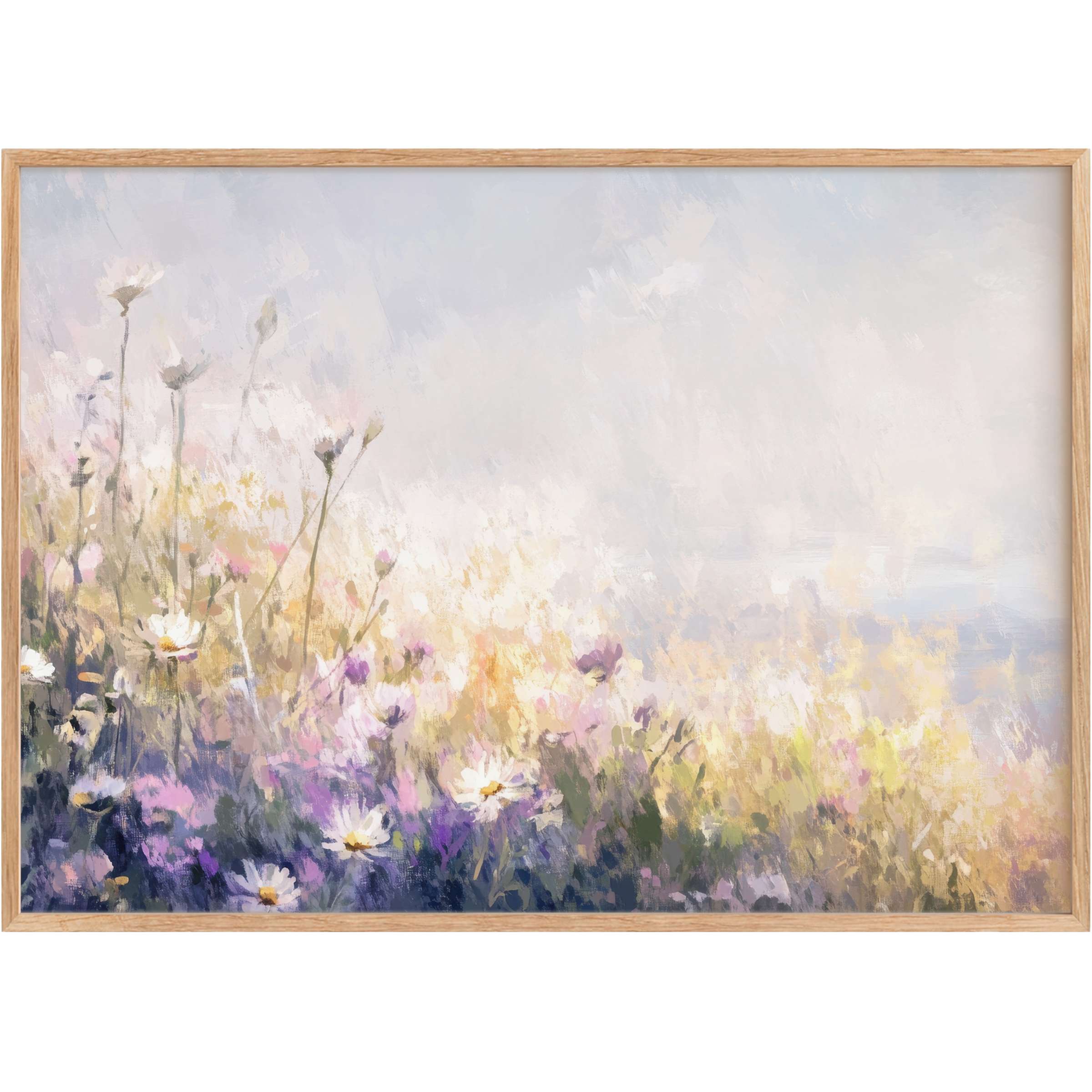 Coastal printable wall art with soft pastels and delicate florals creating a serene, sunlit ambiance that elevates elegant living spaces