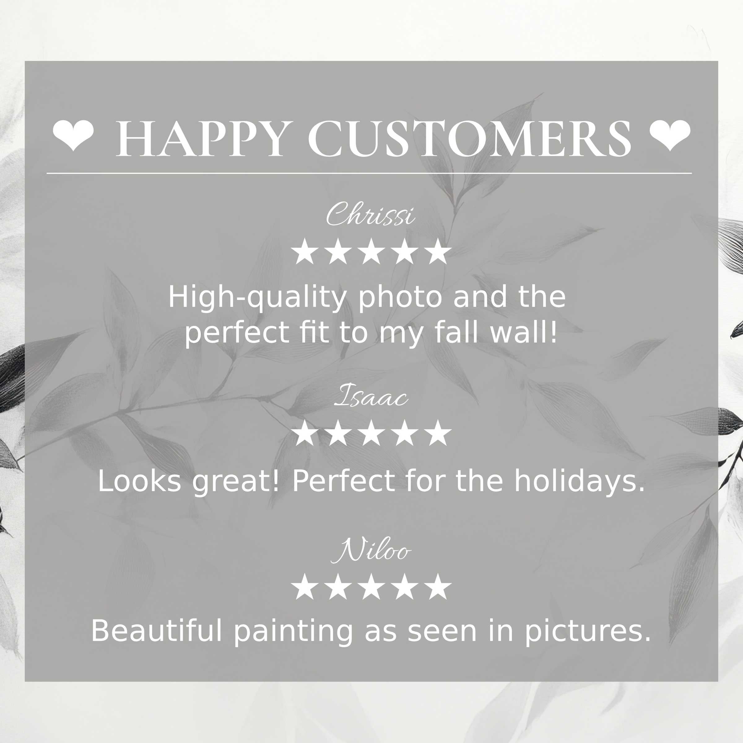 Refined neutral art for Frame TV with delicate leaf sketch background; happy customer reviews build trust and elegance