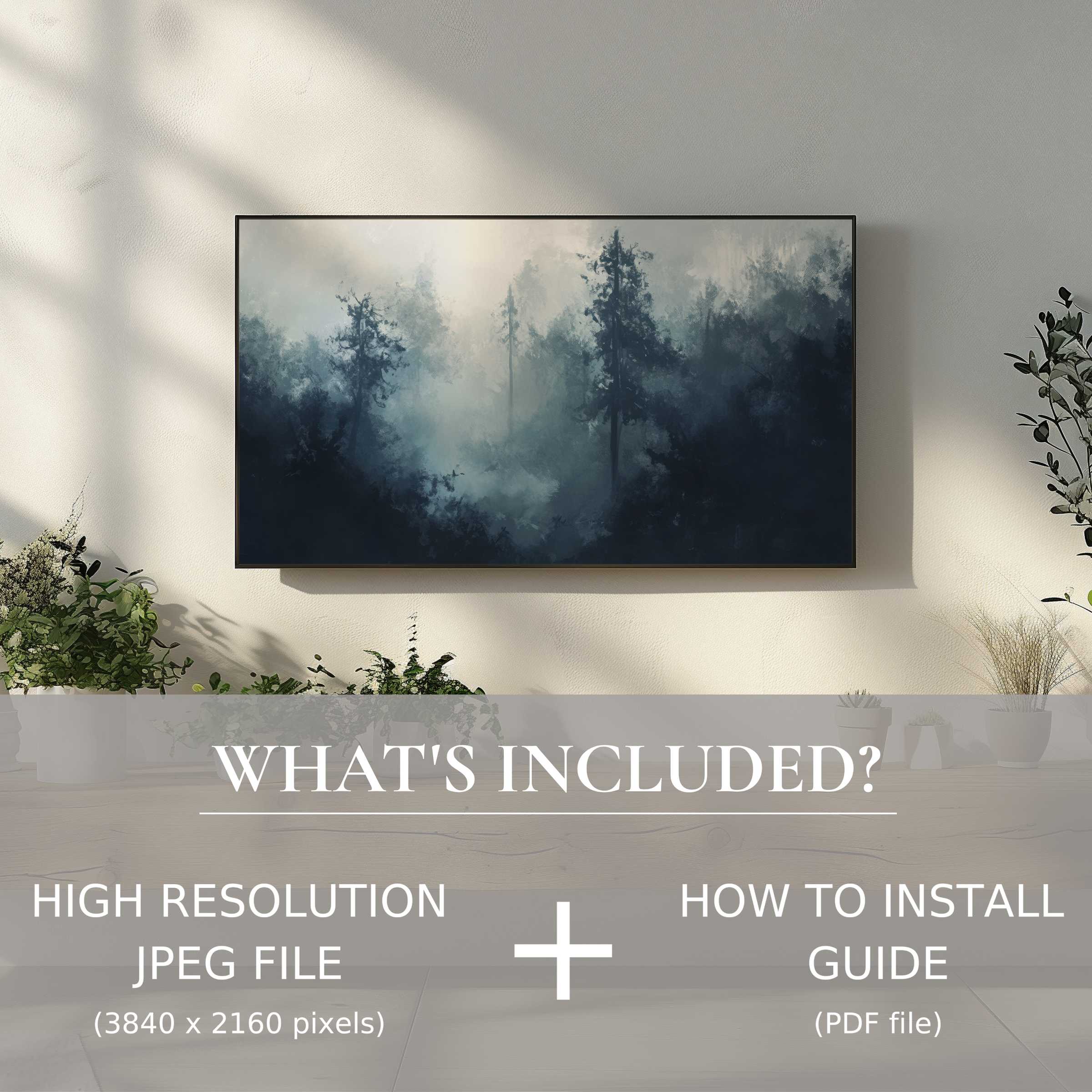 Elegant landscape digital TV art download, easy to use, enhancing living spaces with serene nature scenes