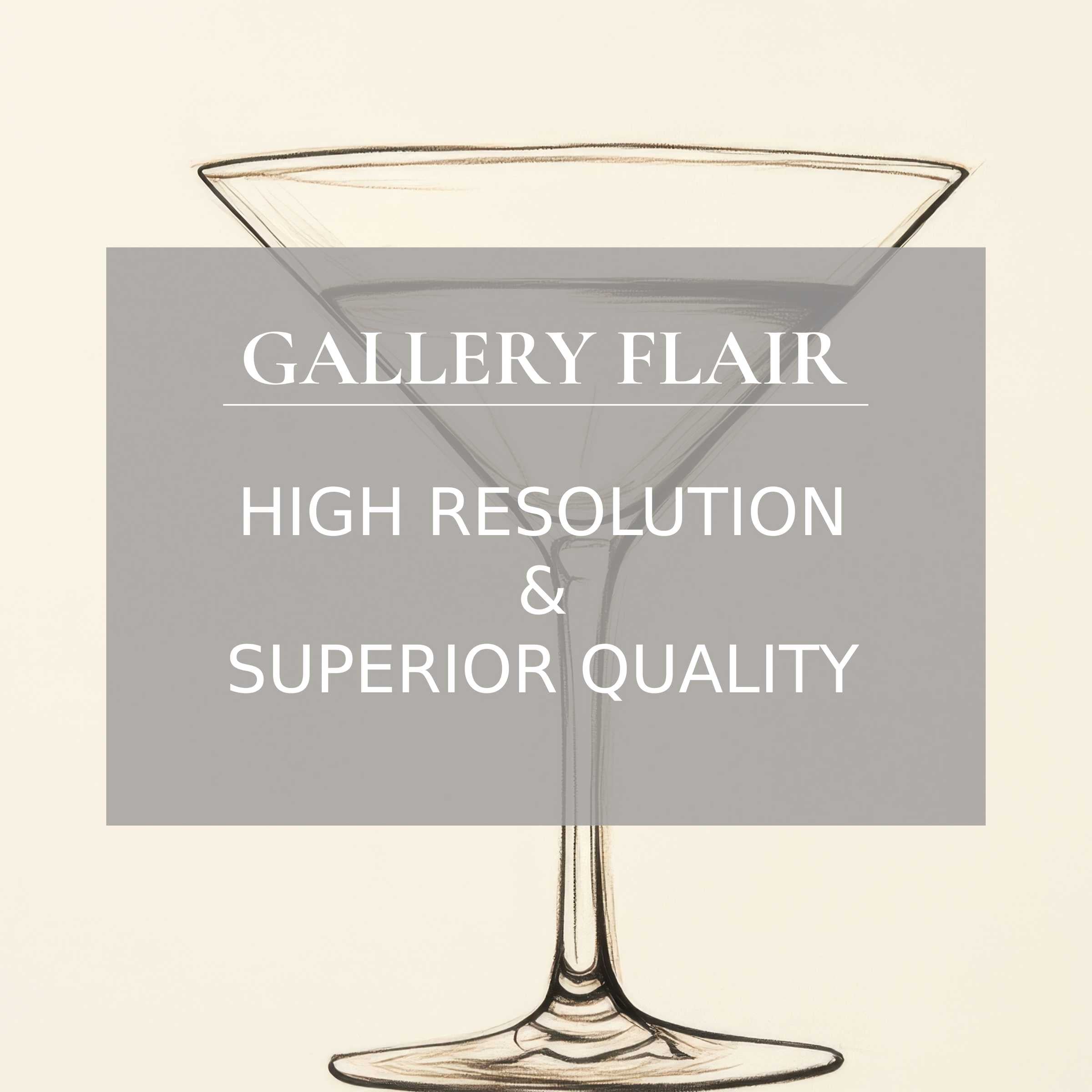 Minimalist printable art featuring a delicate martini glass sketch, infusing modern interiors with serene elegance and refined detail