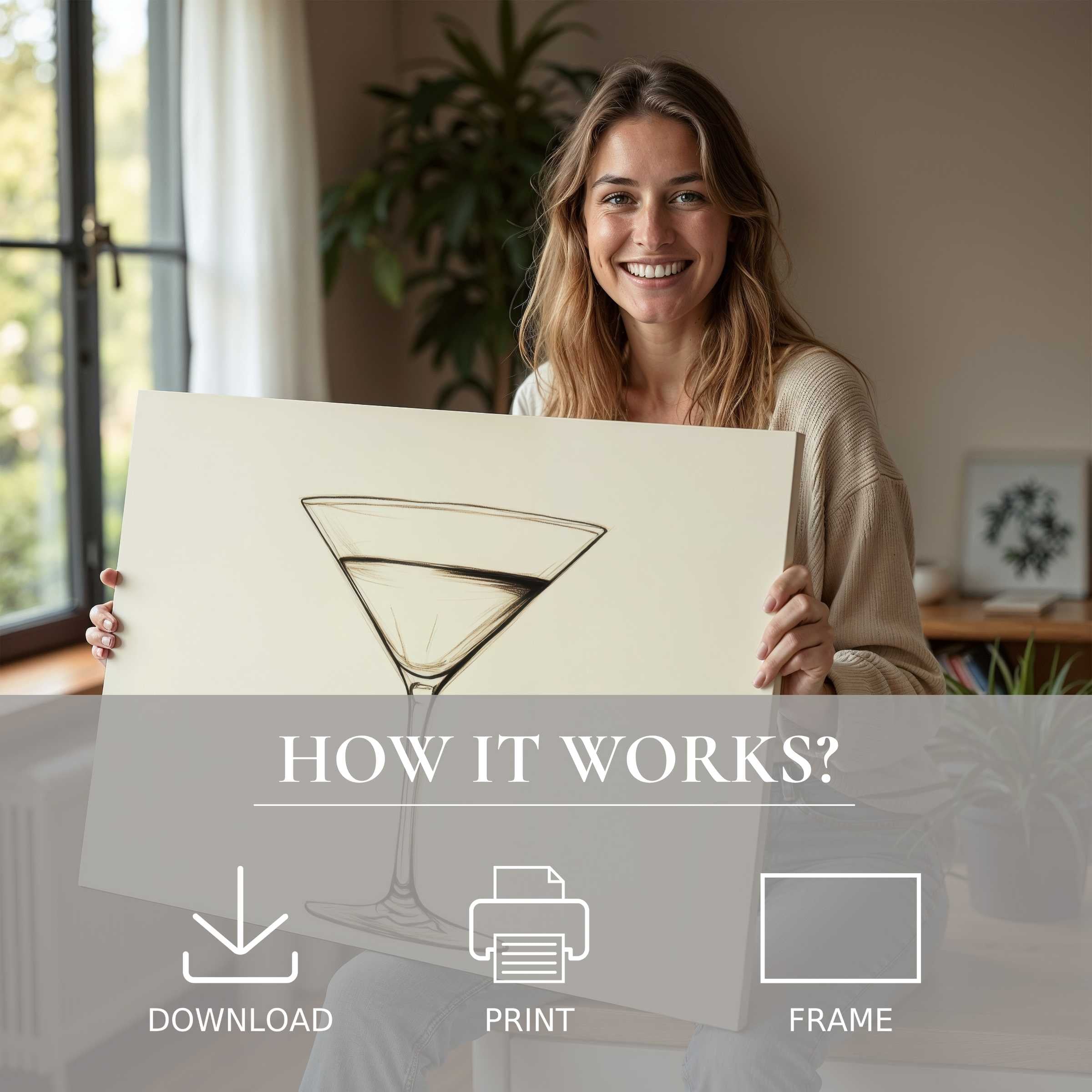 A radiant moment of connection with minimalist digital art print, bringing serene elegance and joyful warmth to modern living spaces
