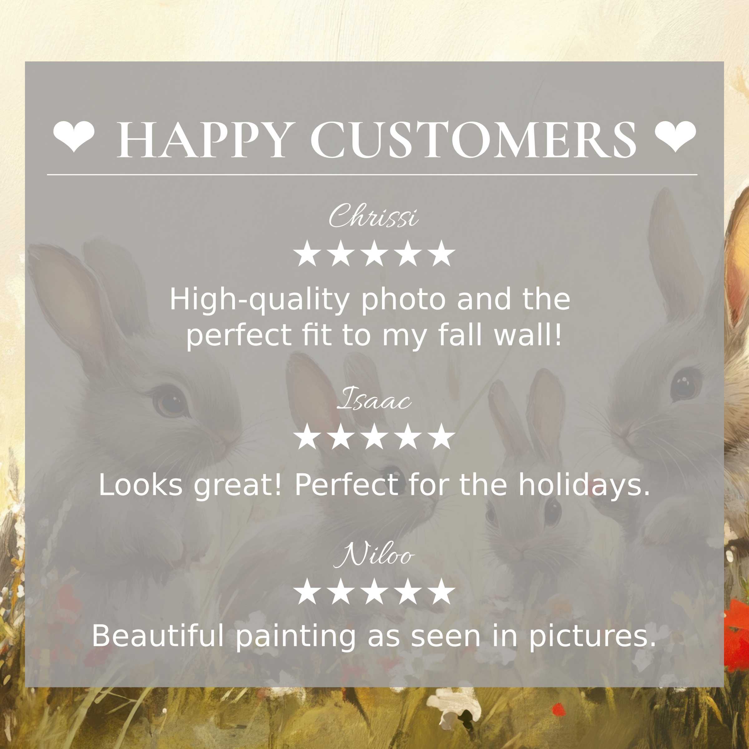 Easter art for Frame TV with soft floral background, builds trust through happy customer reviews and elegant design