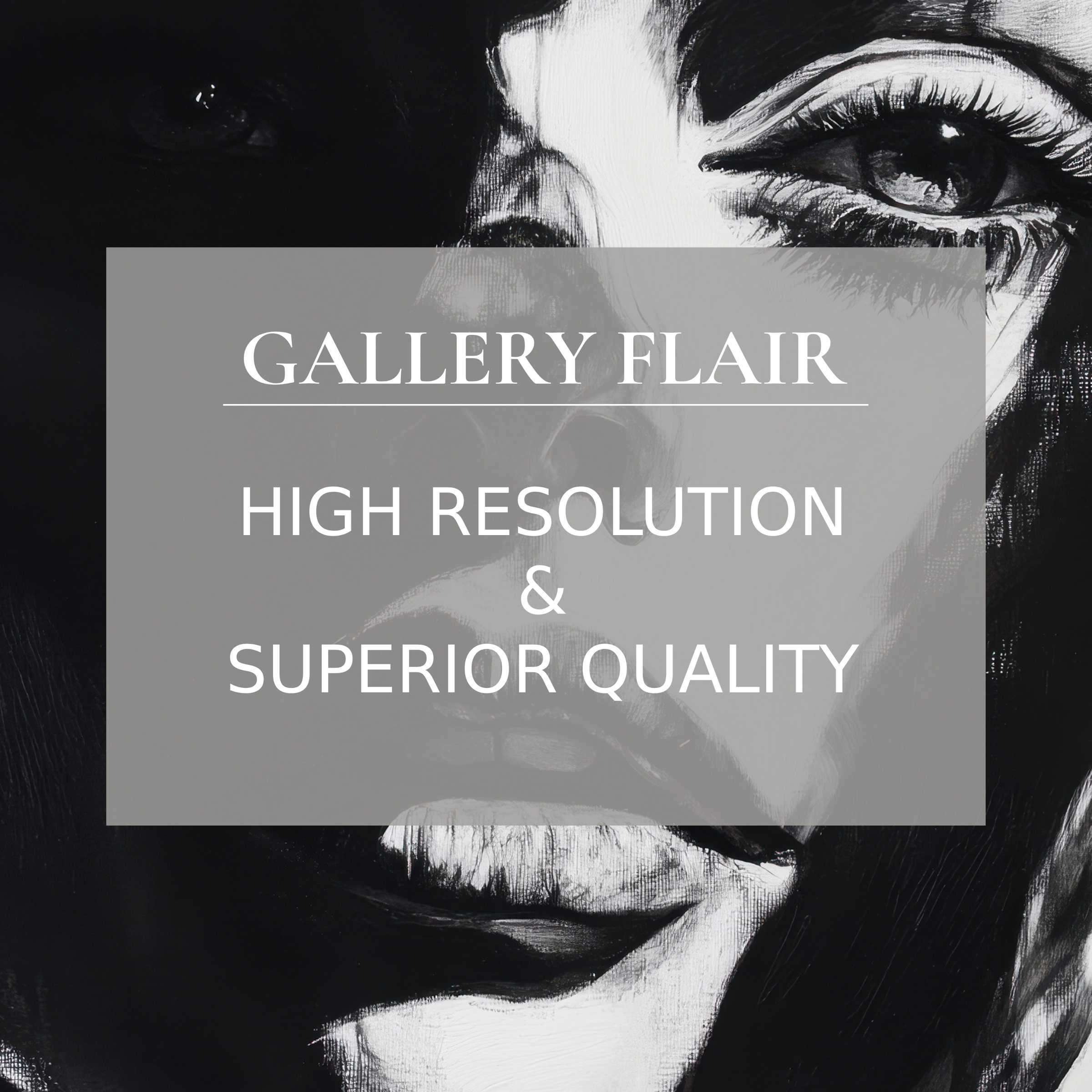 Elegant high-contrast black and white Frame TV picture showcasing refined detail and premium visual clarity