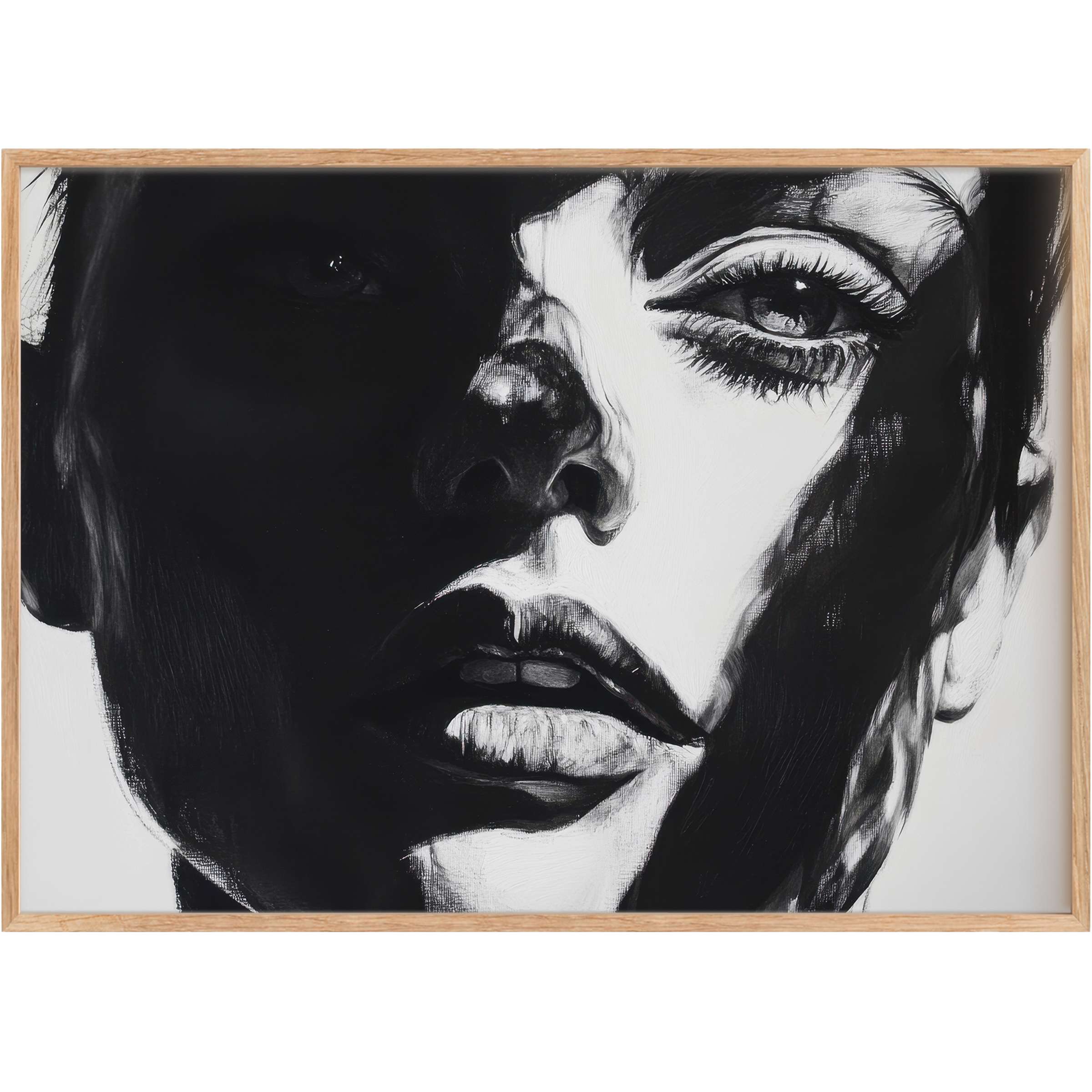 Striking black and white printable wall art capturing deep contrast and raw emotion, adding bold sophistication to modern spaces