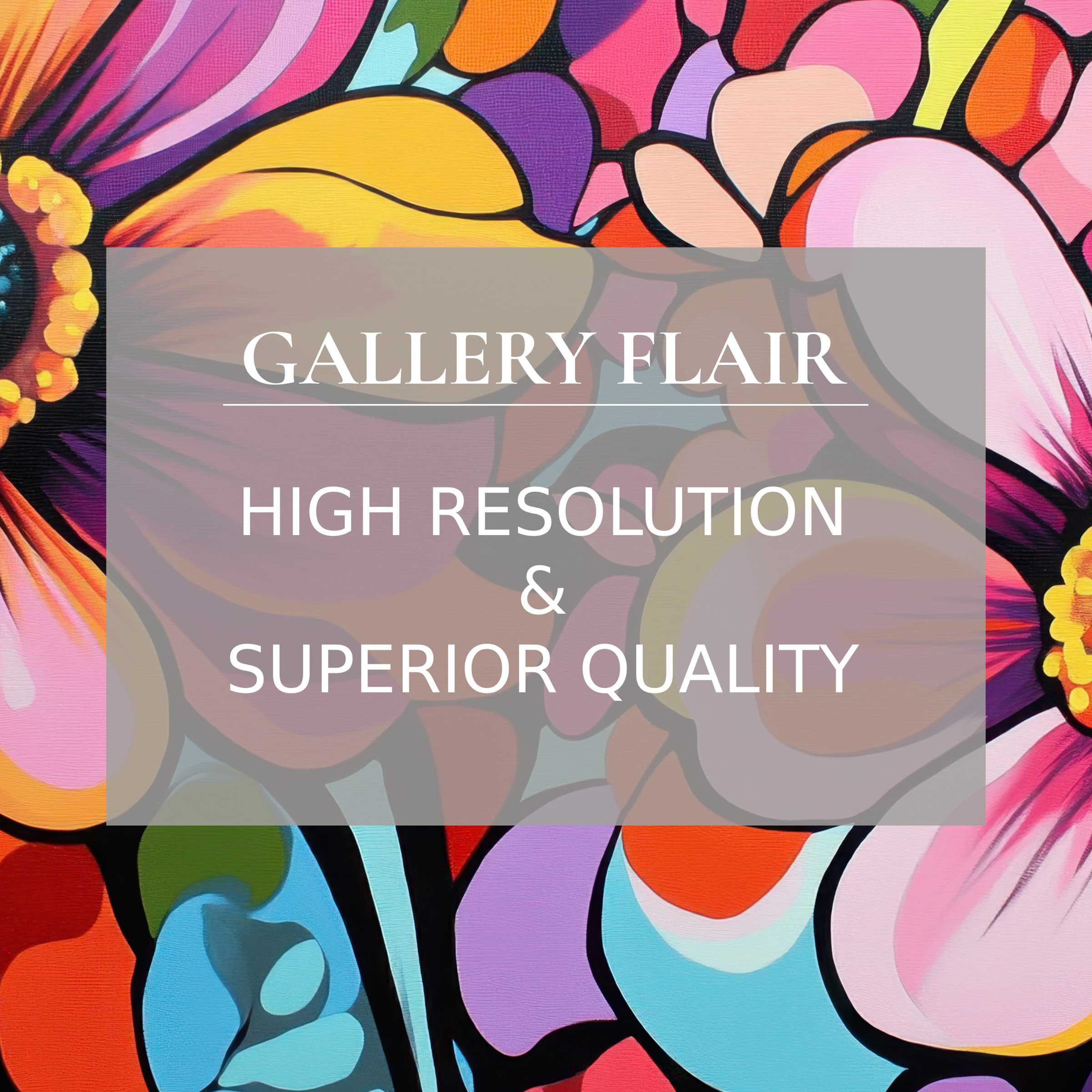 Vibrant pop art Frame TV picture featuring sharp, elegant floral motifs with high resolution and refined visual clarity