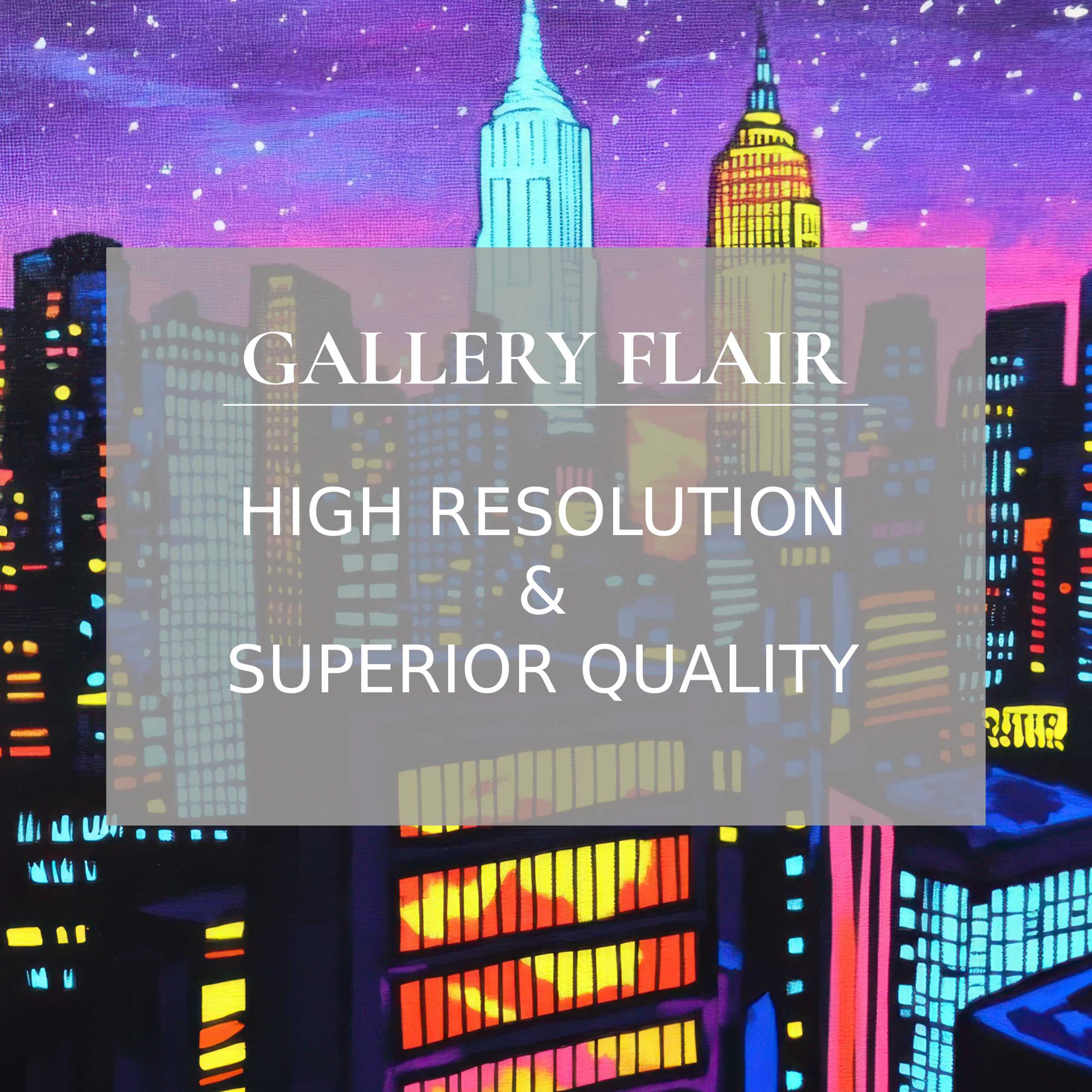 Vivid, high-resolution pop art Frame TV picture showcasing a luminous cityscape with elegant visual clarity and modern appeal