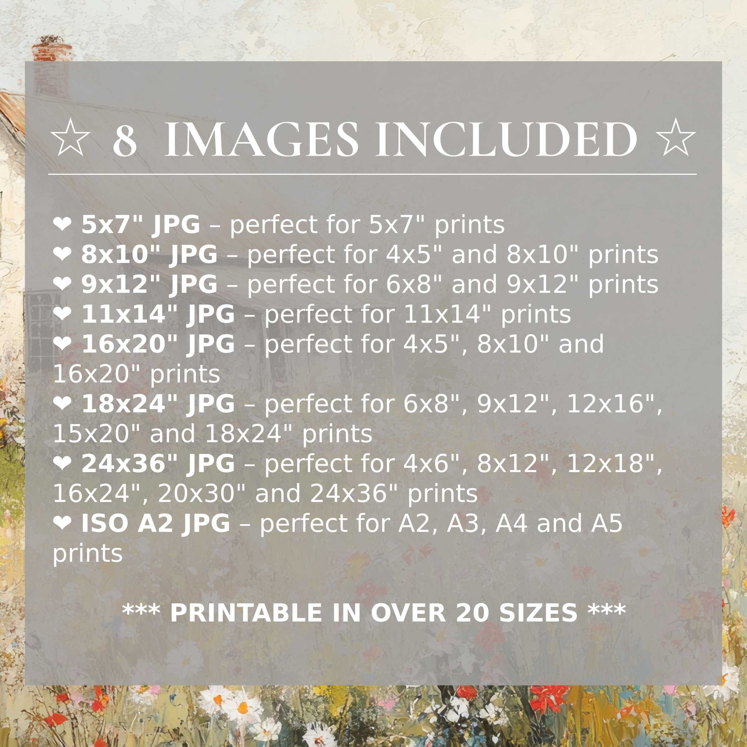Vintage digital print radiates warm earthy tones and soft florals, offered in 8 high-quality sizes enhancing modern interiors with timeless elegance and versatile style