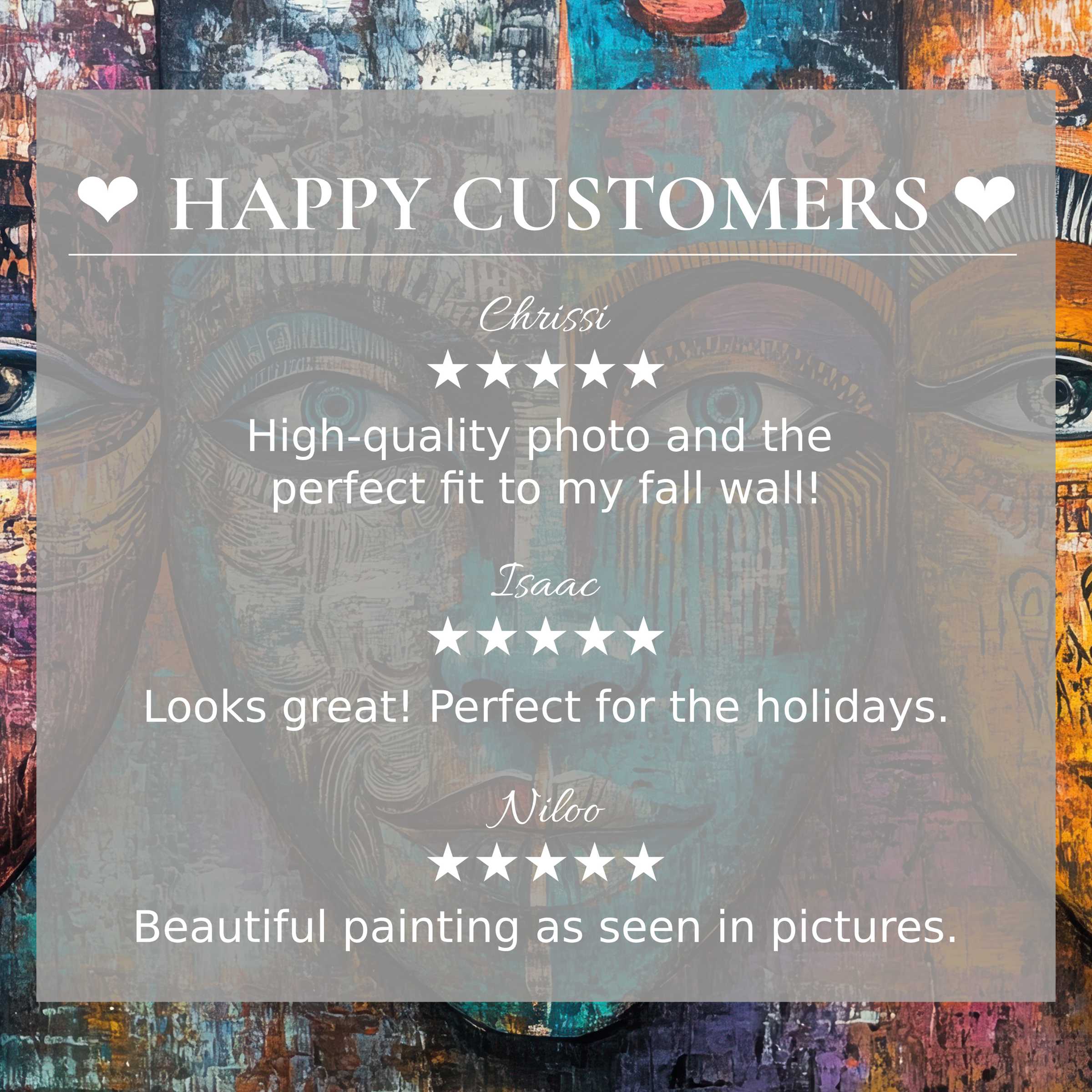 Boho art for Frame TV with abstract sunset hues, happy customer reviews build trust and showcase refined elegance