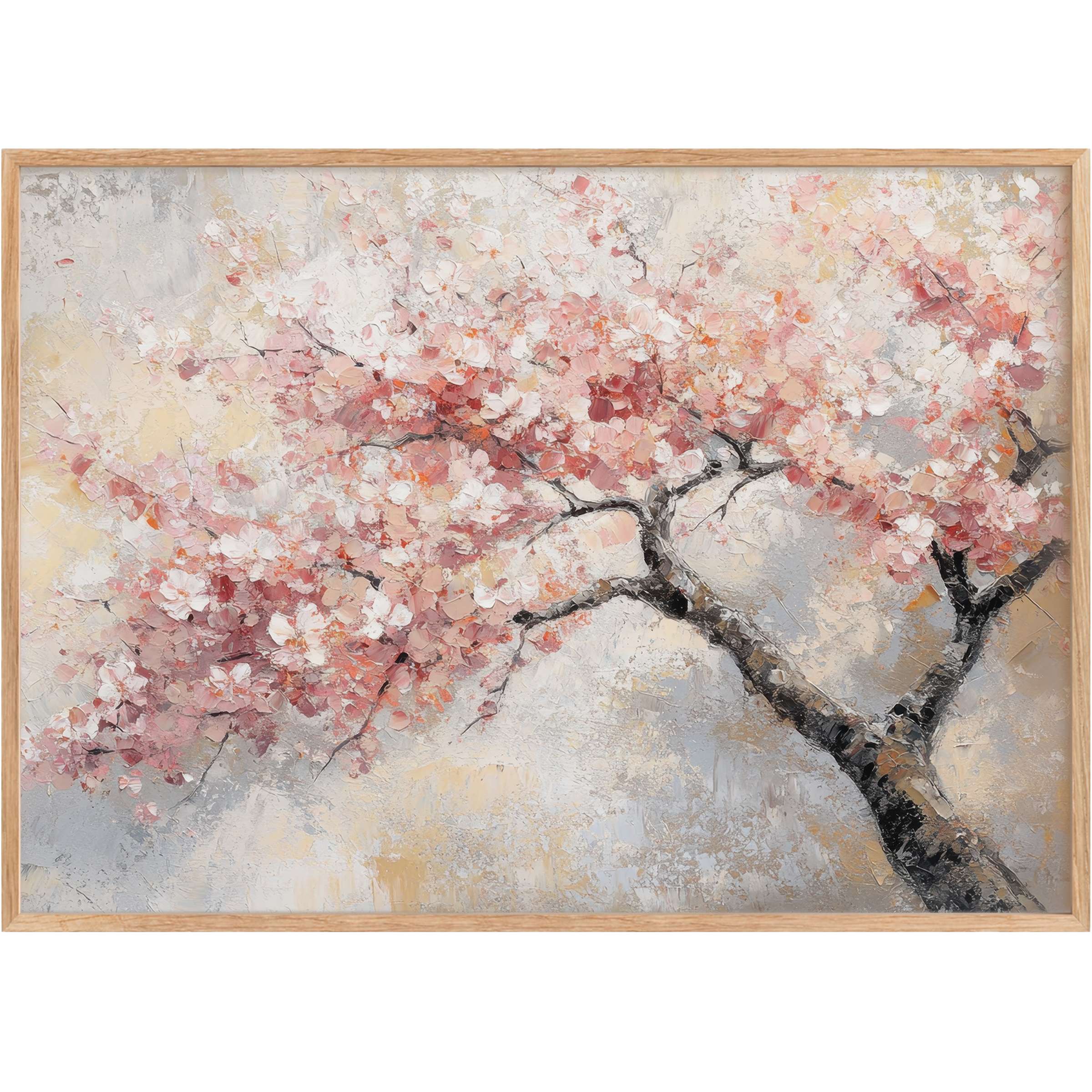 Elegant tree printable wall art features delicate blush and cream blossoms, creating a serene and radiant ambiance for refined interiors