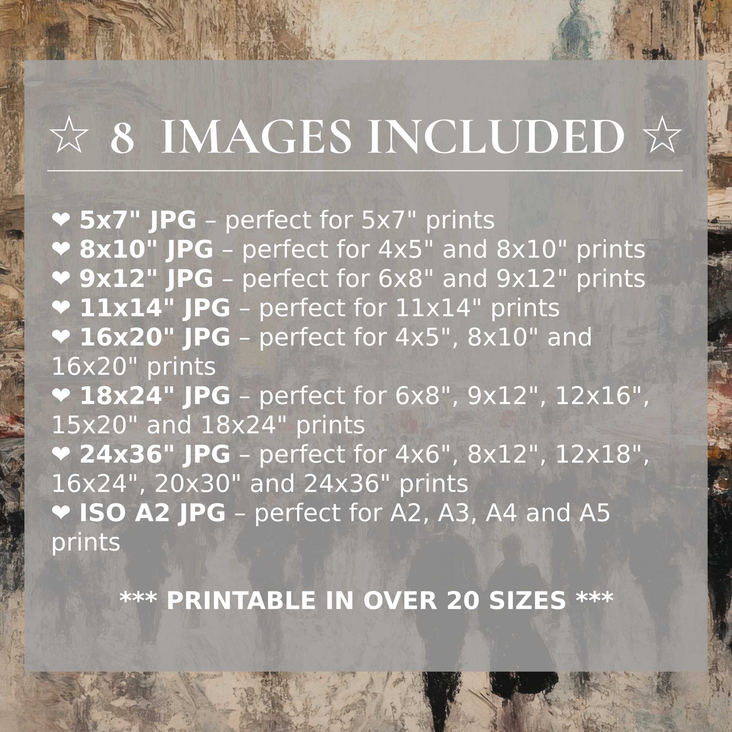 Urban digital print featuring radiant earth tones and soothing neutrals, elevating modern interiors with style and flexibility; includes 8 high-quality sizes with download