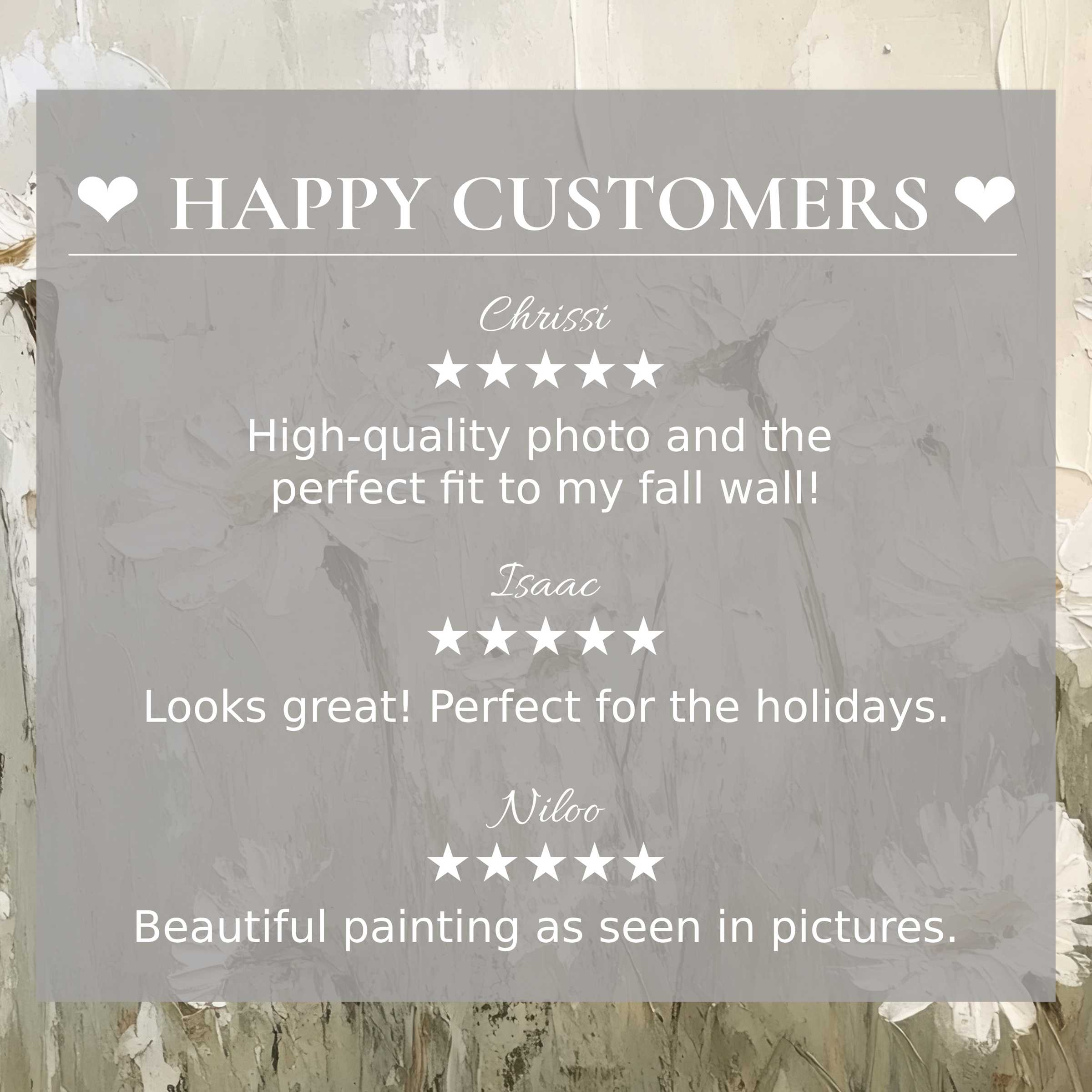 Vintage art for Frame TV with soft floral textures, showcasing a happy customer and trusted five-star reviews