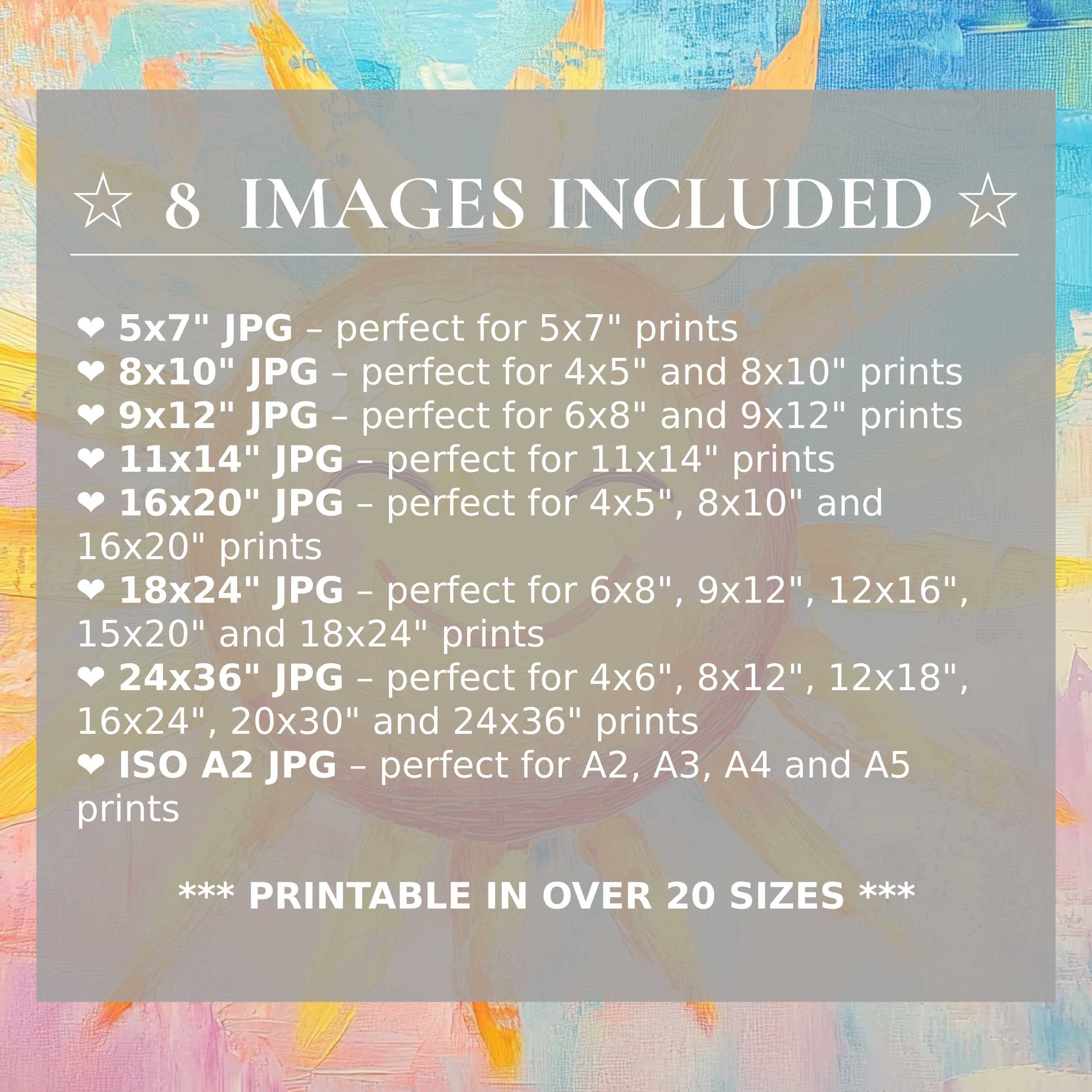 Radiant nursery digital print in soothing blues and warm yellows, offered in 8 high-quality sizes to enrich modern interiors with effortless style and versatility