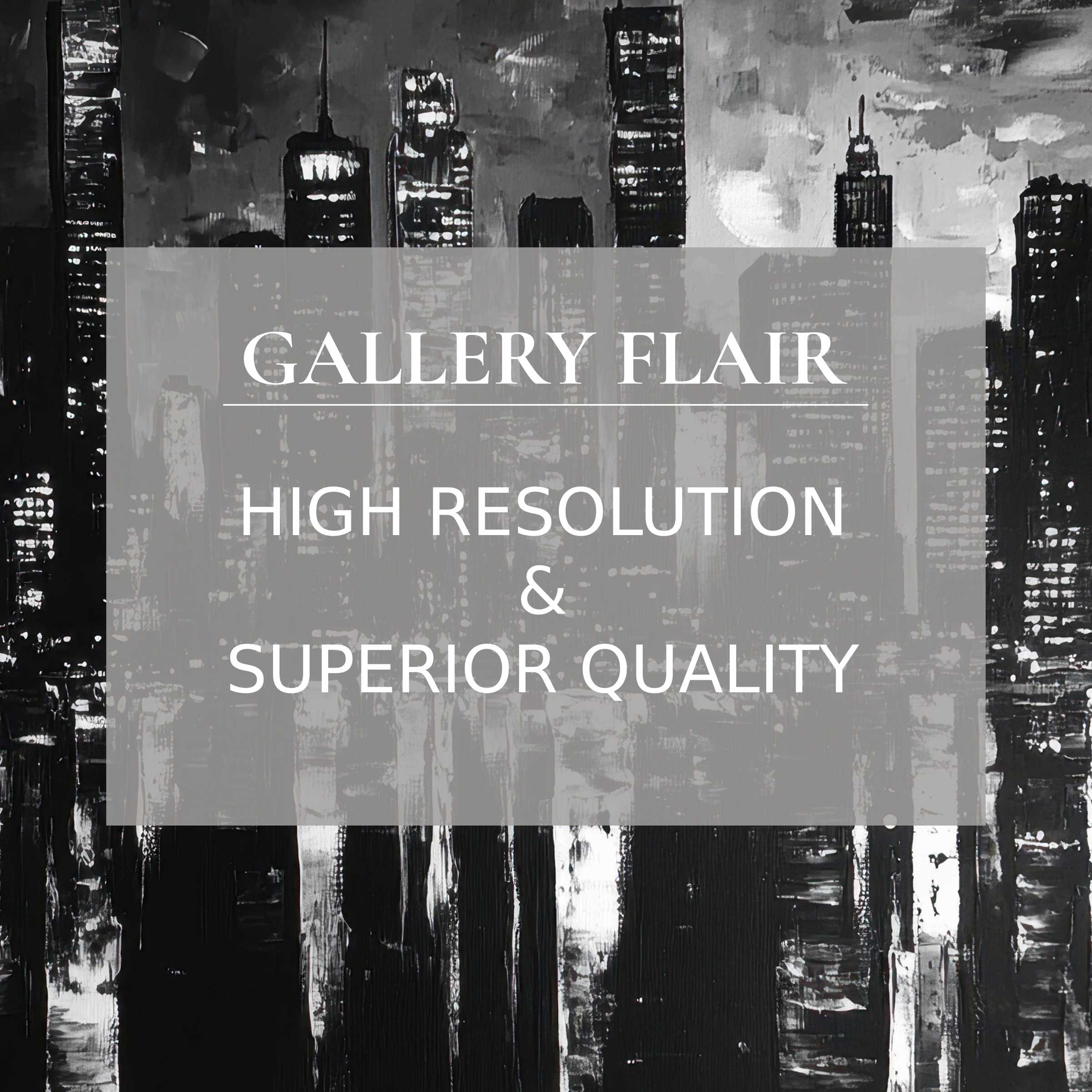 Dramatic black and white printable art of a city skyline, radiating bold elegance and refined detail to elevate modern interiors