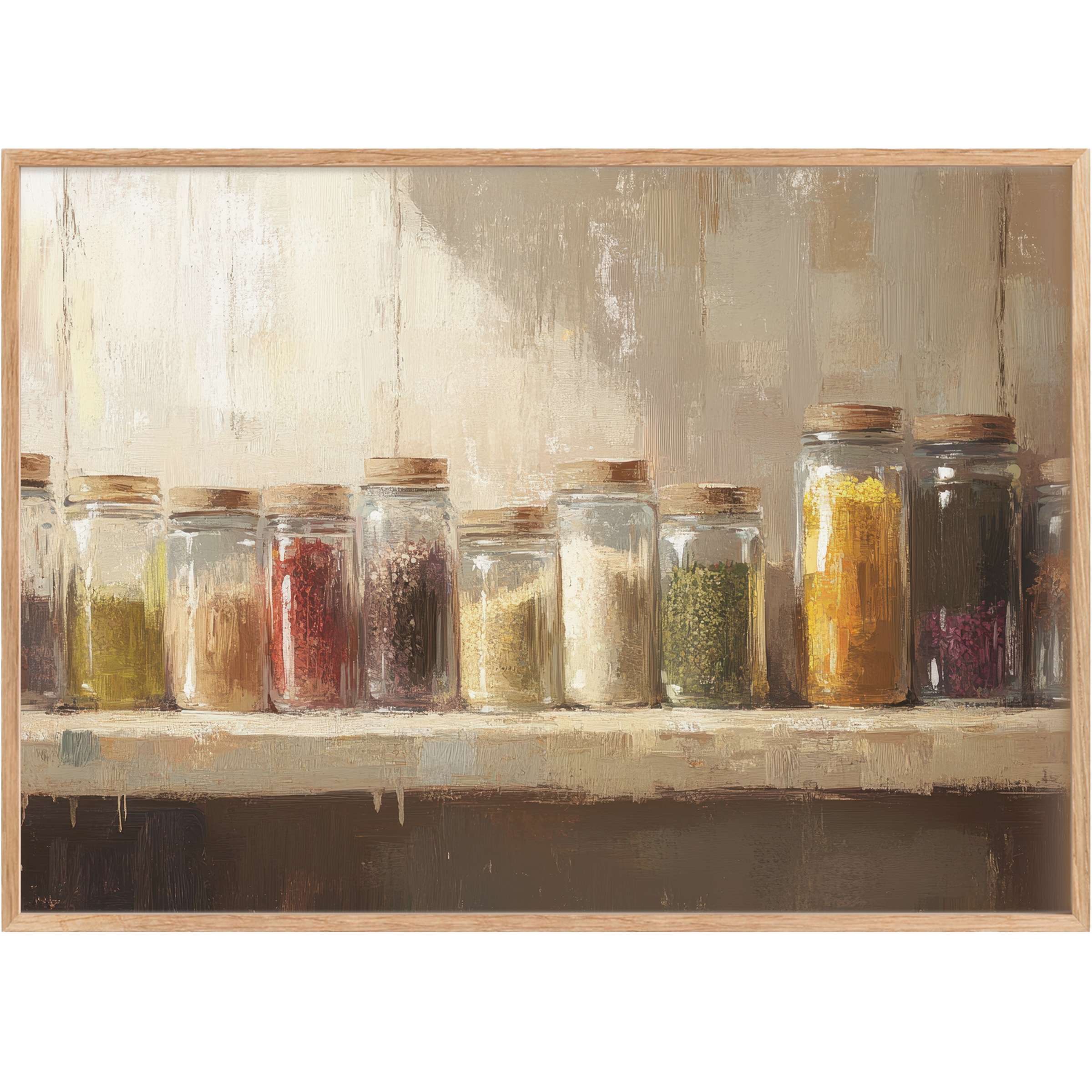 Farmhouse printable wall art capturing rustic charm with warm earthy tones, evoking a cozy, inviting kitchen ambiance