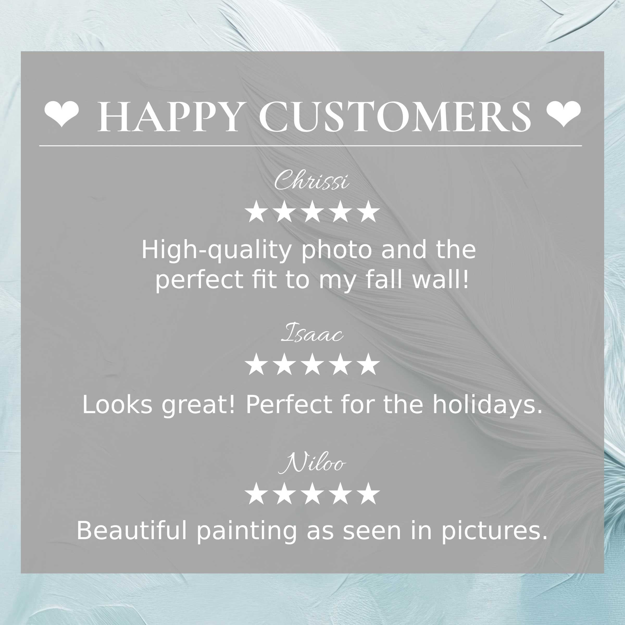 Minimalist art for Frame TV with soft feather texture background, showcasing elegant design and happy customer reviews