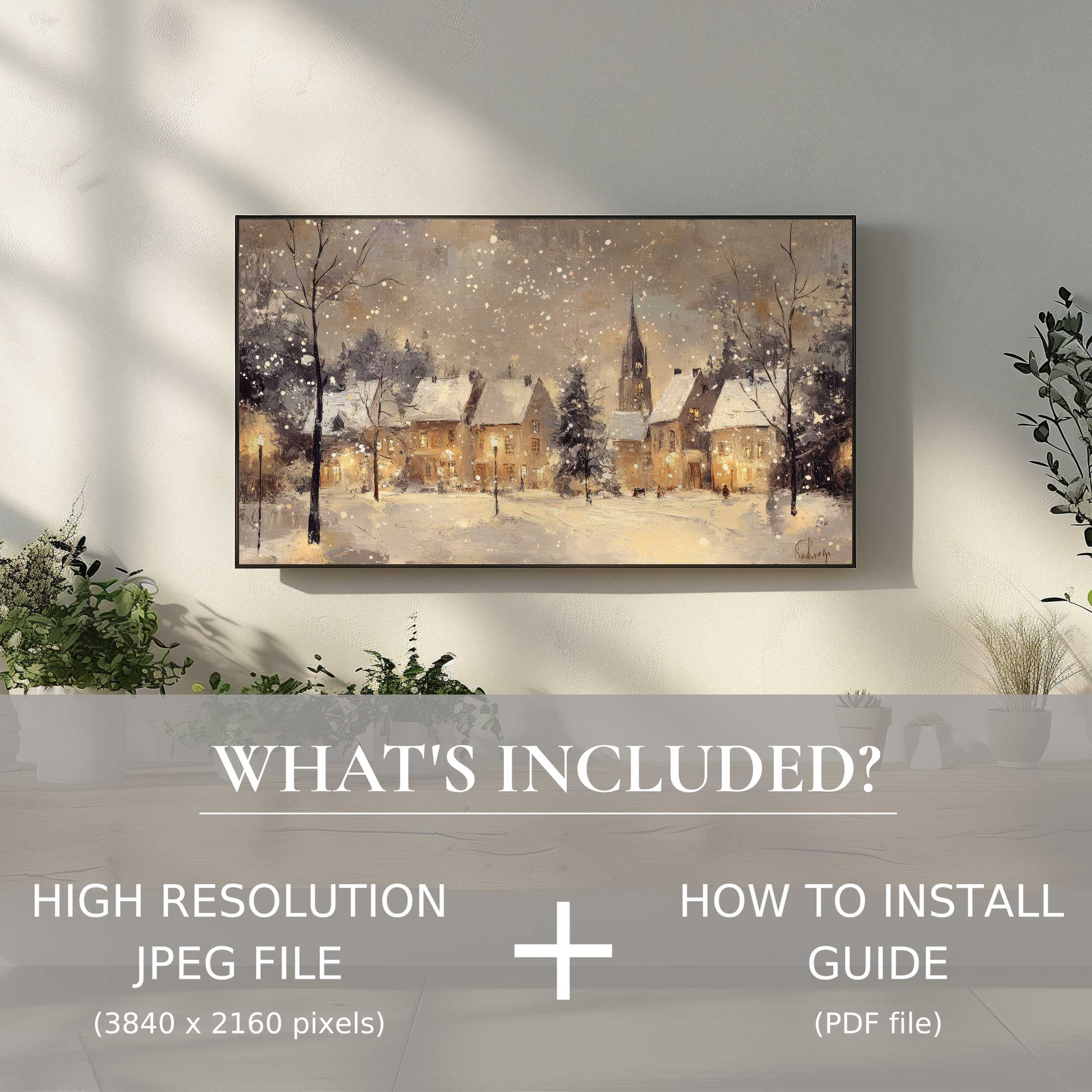 Elegant Christmas digital TV art download enhancing living spaces with easy digital use and warm seasonal ambiance